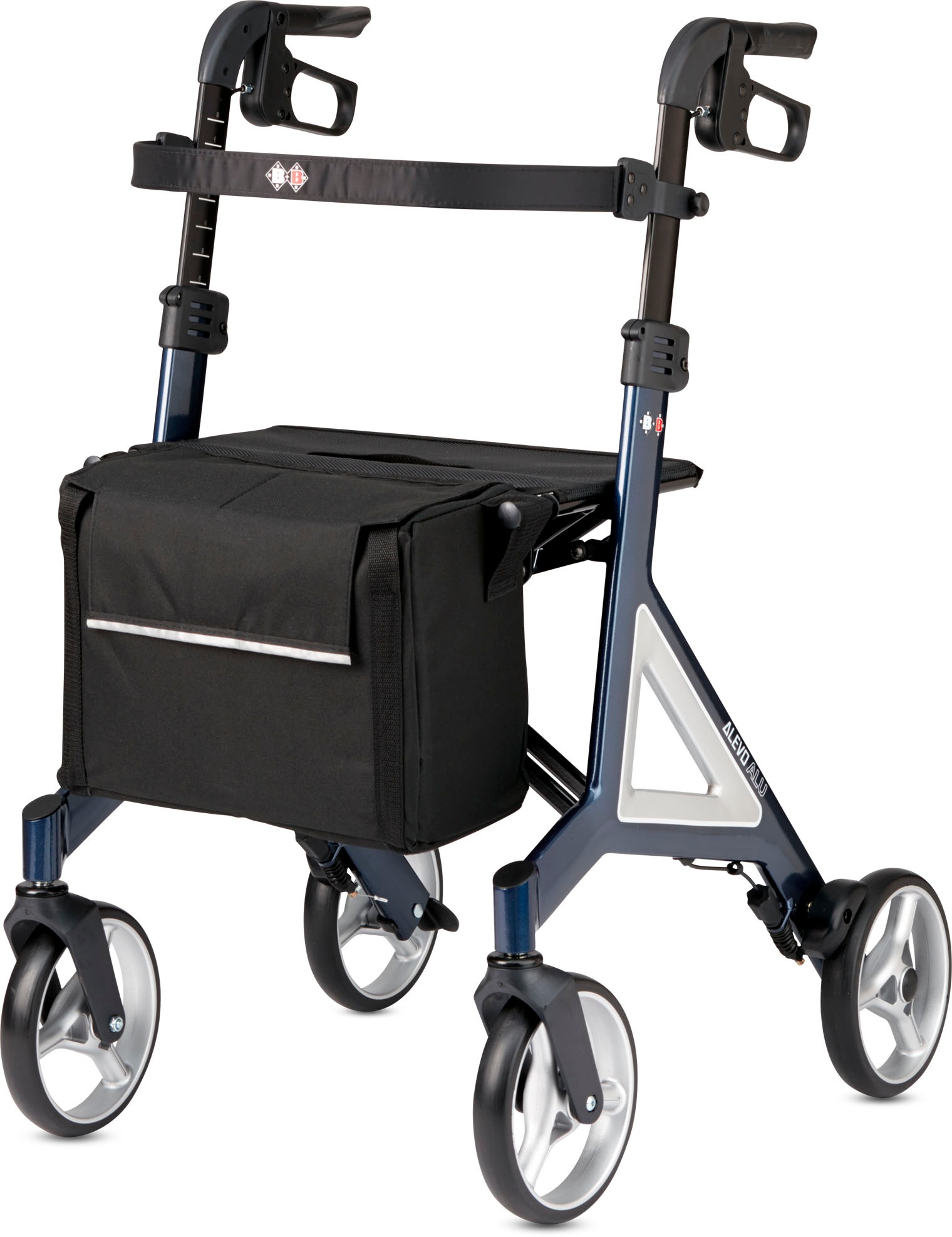 Bischoff & Bischoff Rollator »Alevo Alu Rollator«, faltbar - für drinnen und draußen, mit stabilem Sitz, Sitzhöhe 51 cm