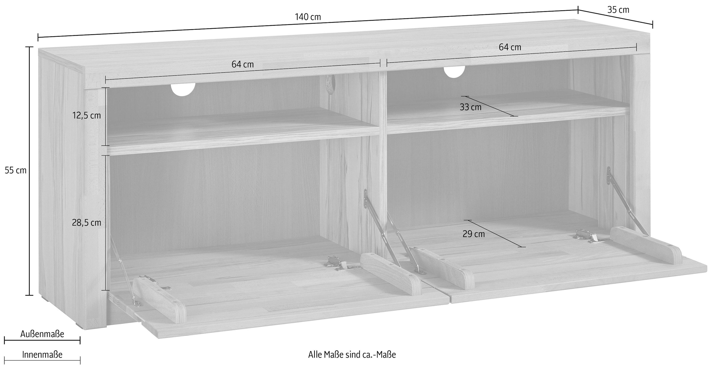 Home affaire Lowboard »Silkeborg«, Breite 140 cm