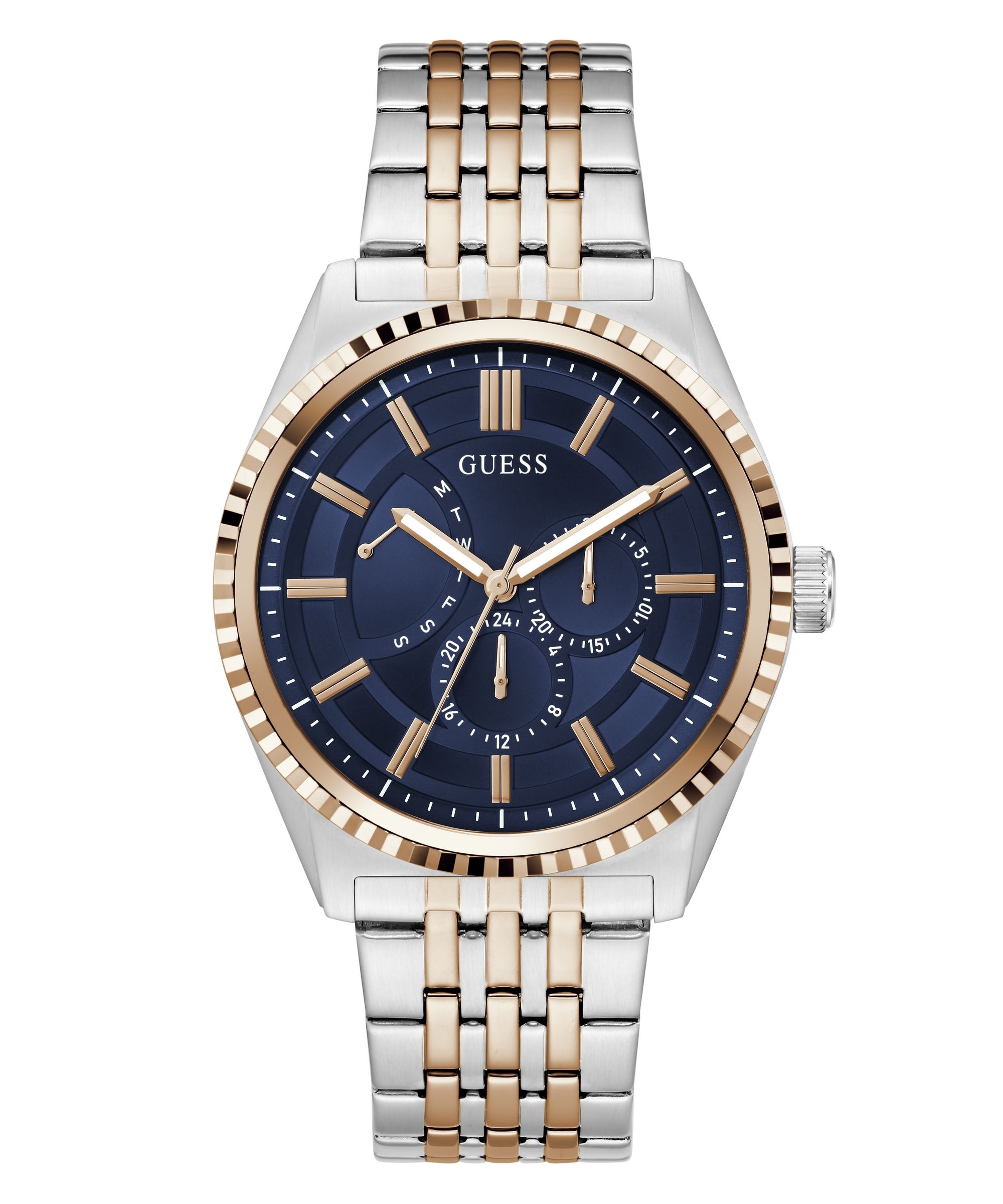 Guess Multifunktionsuhr »CAMDEN« Quarzuhr, Armbanduhr, Herrenuhr, Edelstahlarmband, analog, Wochentag