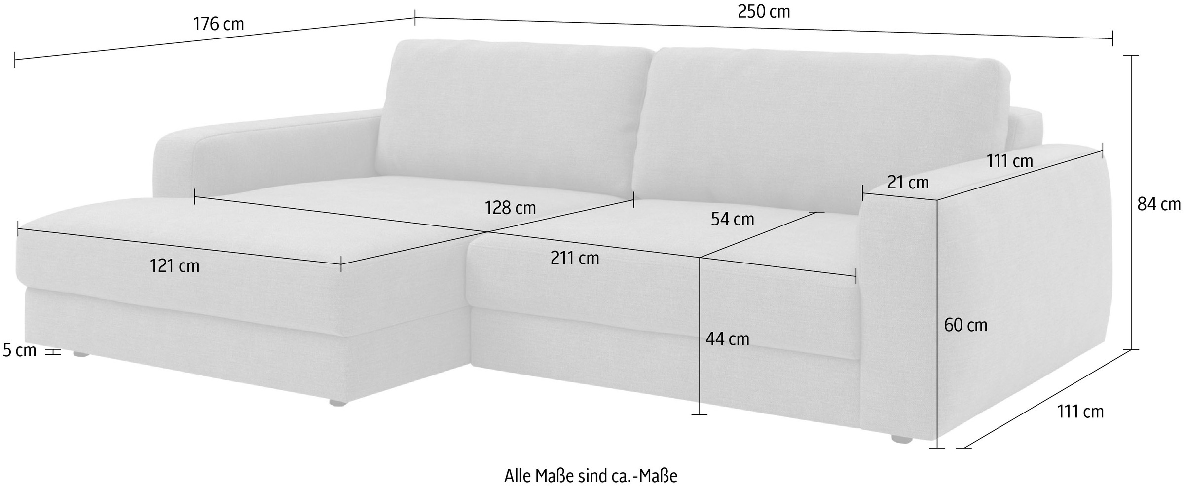 TRENDMANUFAKTUR Ecksofa »Bourbon«, (2 St.), mit extra hohem Sitzkomfort, auch in Cord erhältlich