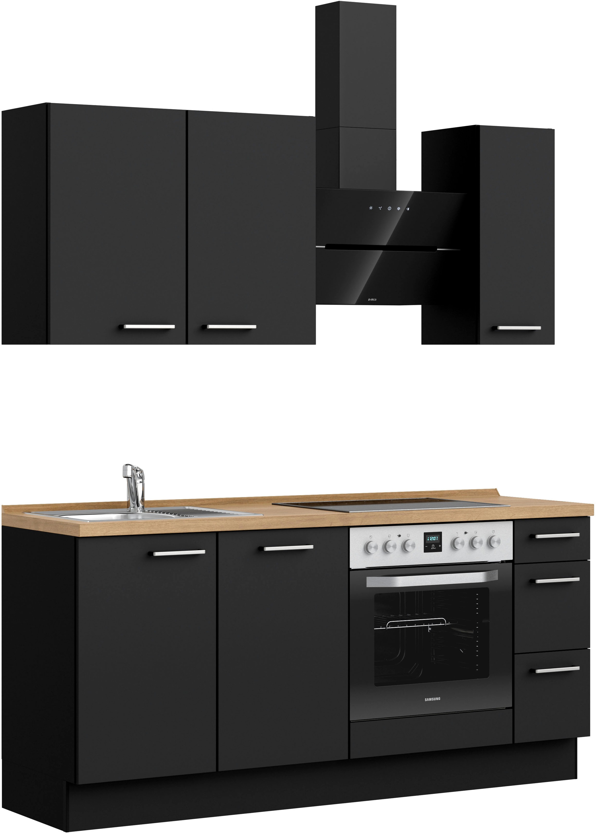 nobilia® Küchenzeile »"Touch II"«, vormontiert, Ausrichtung wählbar, Breite 180 cm, wahlw. mit E-Geräten