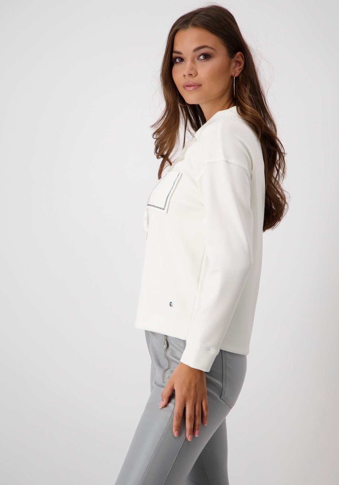 Monari Sweatshirt, Taschen | für BAUR geschmückten mit kaufen