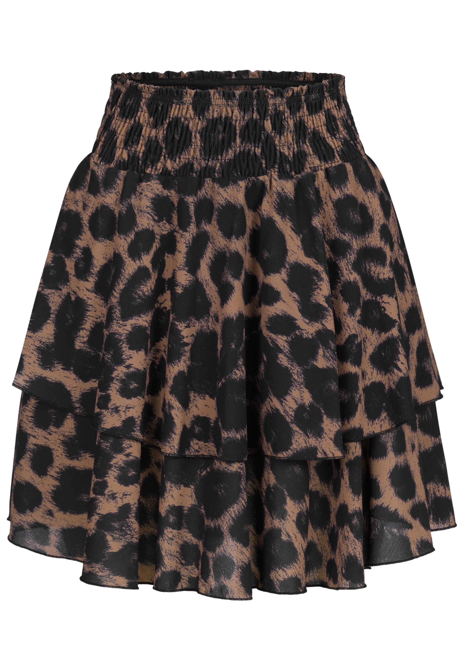 CLOUD 5IVE Sommerrock "CLOUD 5IVE Tiered Skirt with aop leo print" 1 Stk.