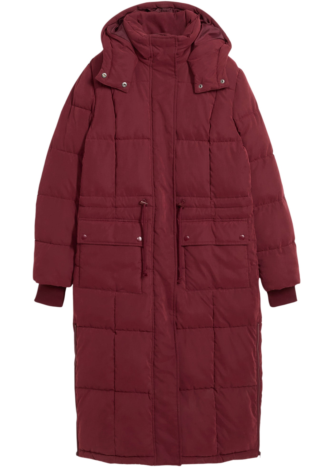 bonprix Steppmantel »Wintermantel mit seitlichen Reißverschlüssen« mit wattiertem Material und Futter, gerade Passform, mit Kapuze