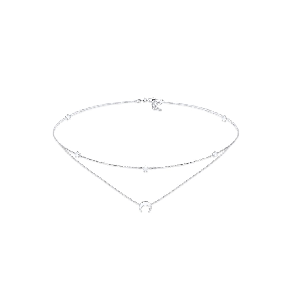 Elli Collier »Choker Layer Halbmond und Sterne 925er Silber«