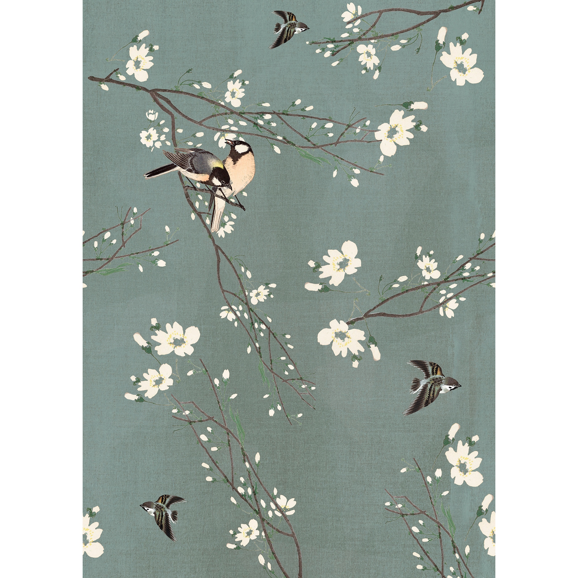 Art for the home Fototapete »Vögel & Blüten«, animal print, Design Tapeten