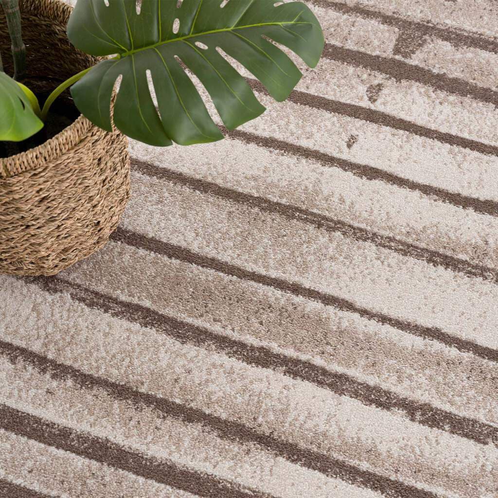 Carpet City Teppich »Moda«, rund, Kurzflor, Streifen-Muster, Weicher Flor