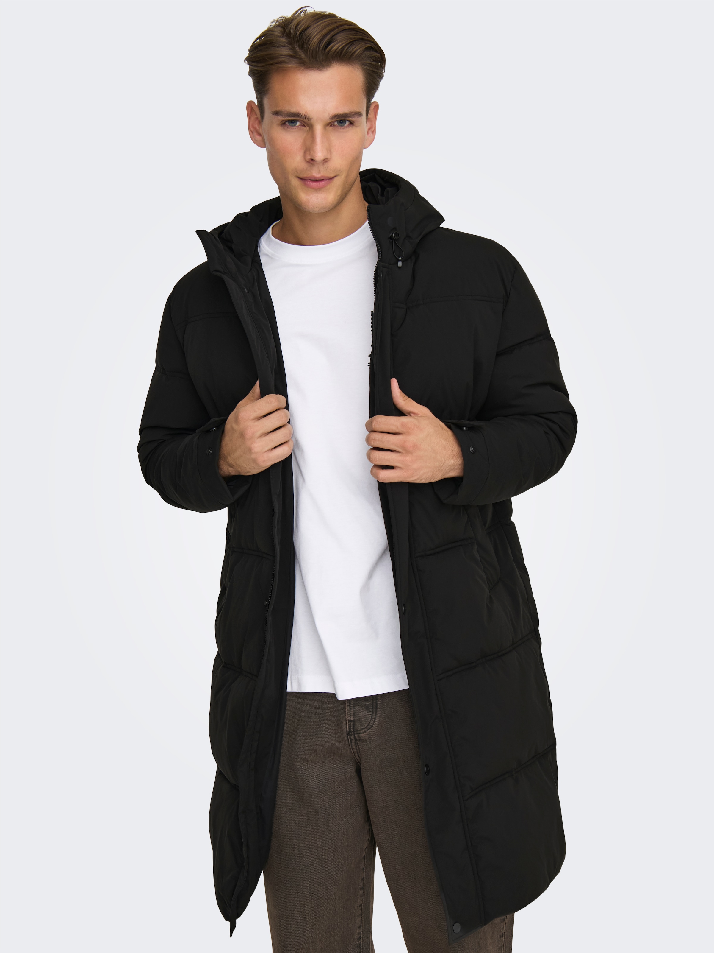 ONLY & SONS Steppjacke "ONSSEUL LONG PUFFER OTW" mit Kapuze günstig online kaufen