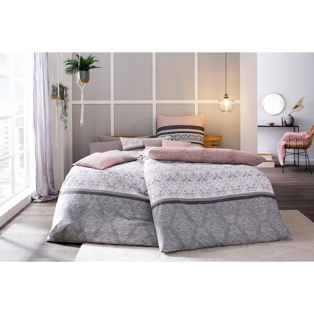 Home affaire Bettwäsche »Cremona in Renforcé, Biber (Flanell) und  PolyCotton Qualität, romantisch, verspielte Ornamente, geeignet im Winter &  Sommer, Landhausstil«, (2 tlg.) bestellen | BAUR