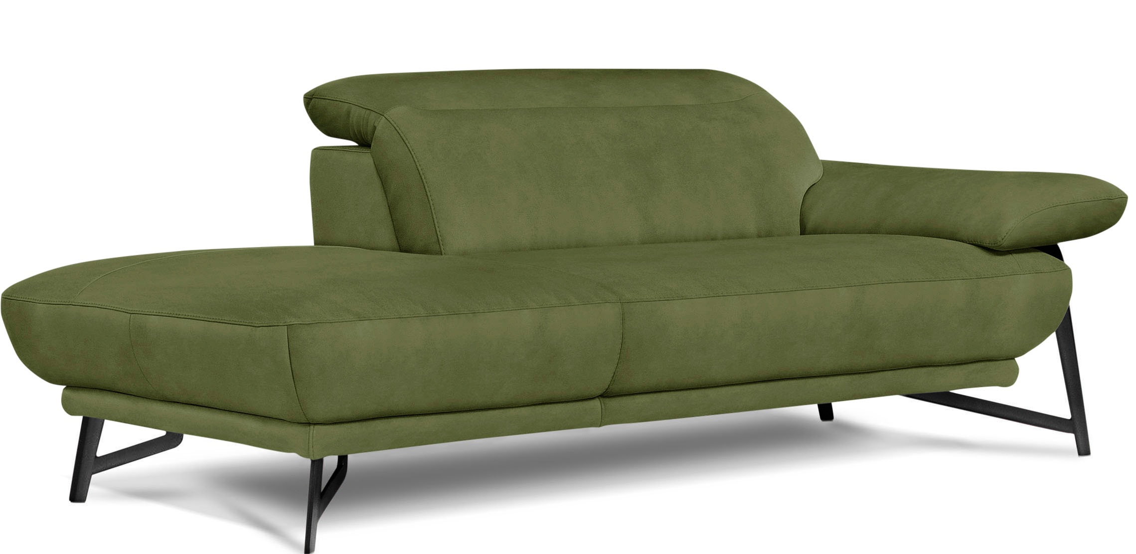 Egoitaliano Sofa »Anais, Design mit hohem Sitzkomfort, Fußfarbe schattengrau«, Set, Kopfteil verstellbar, Luxus-Microfaser, kiwi