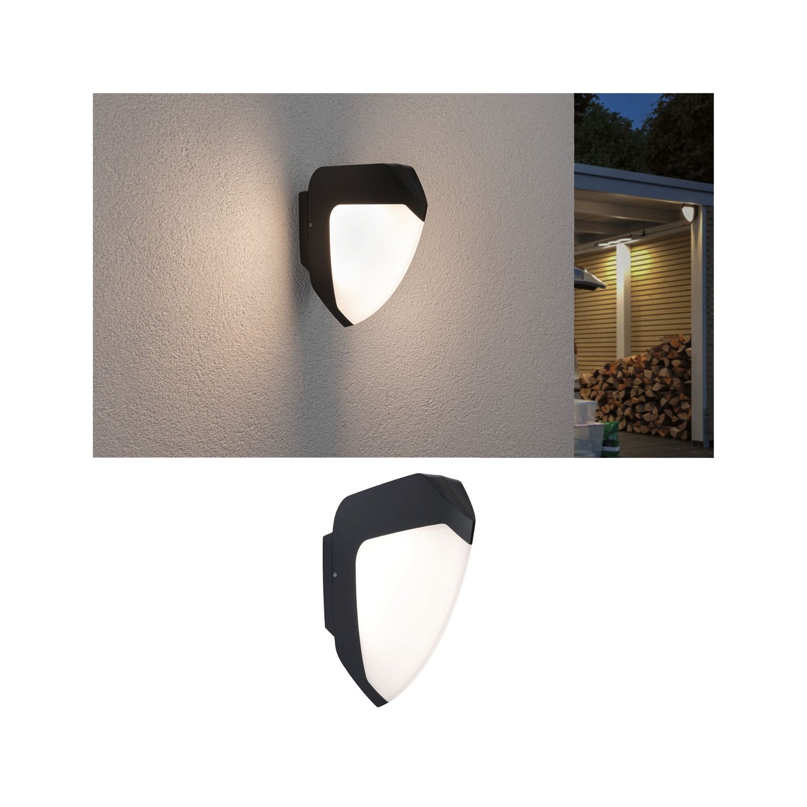 Paulmann - Outdoor Ikosea 4.4W LED Wall Light with Motion Detection in Anthracite