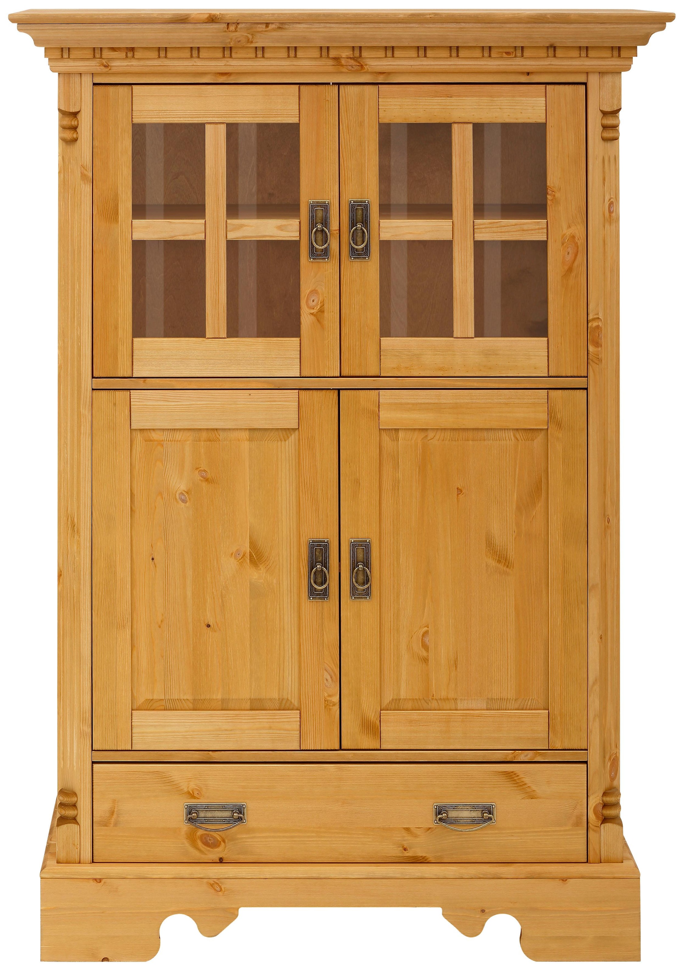 Home affaire Highboard "Milan", Vitrine, Breite 102 cm, Massivholz, FSC-zer günstig online kaufen