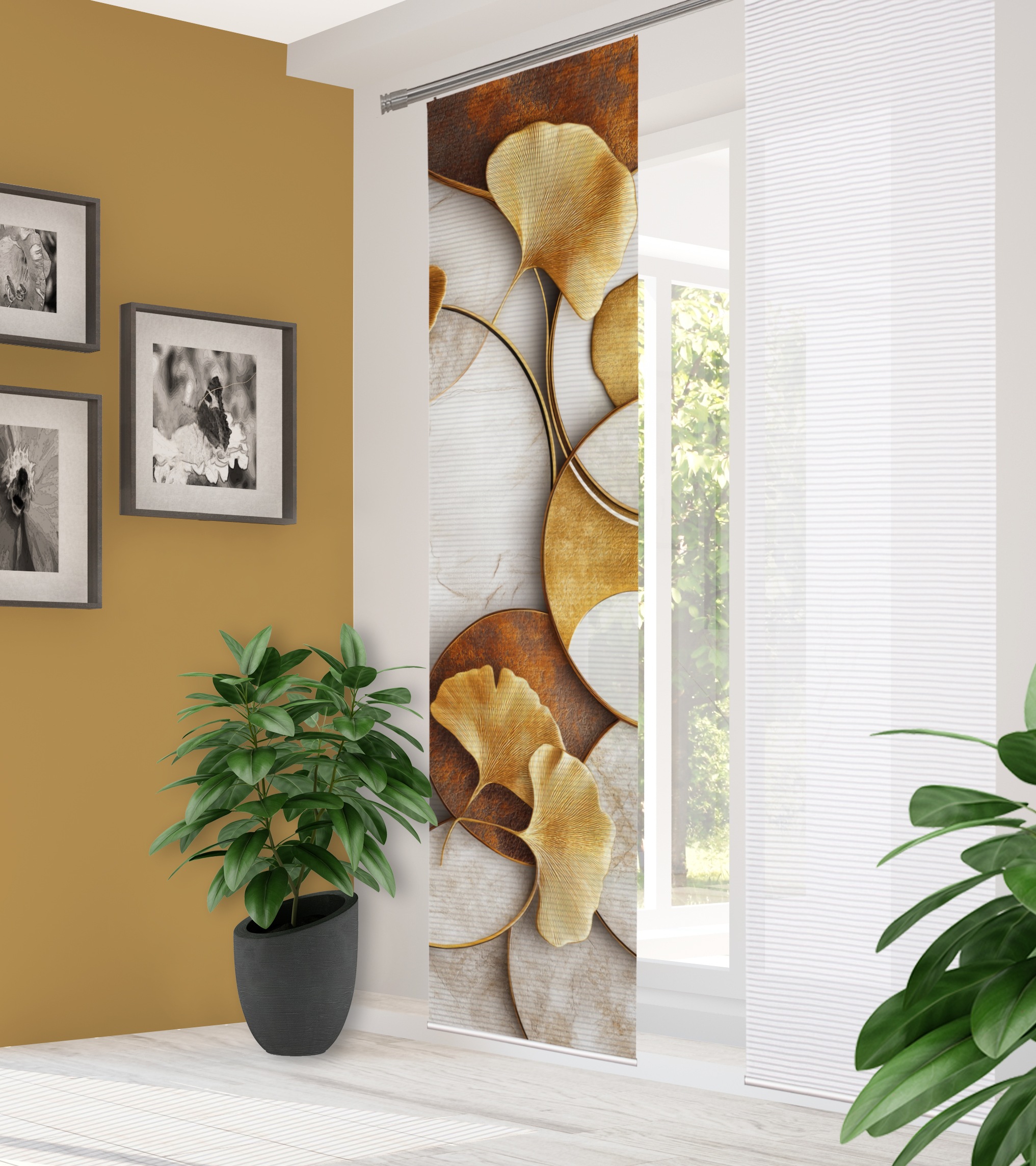 HOME in green Schiebegardine "STORM" Paneelwagen 1 Stk. tlg. Bambusoptik, r günstig online kaufen