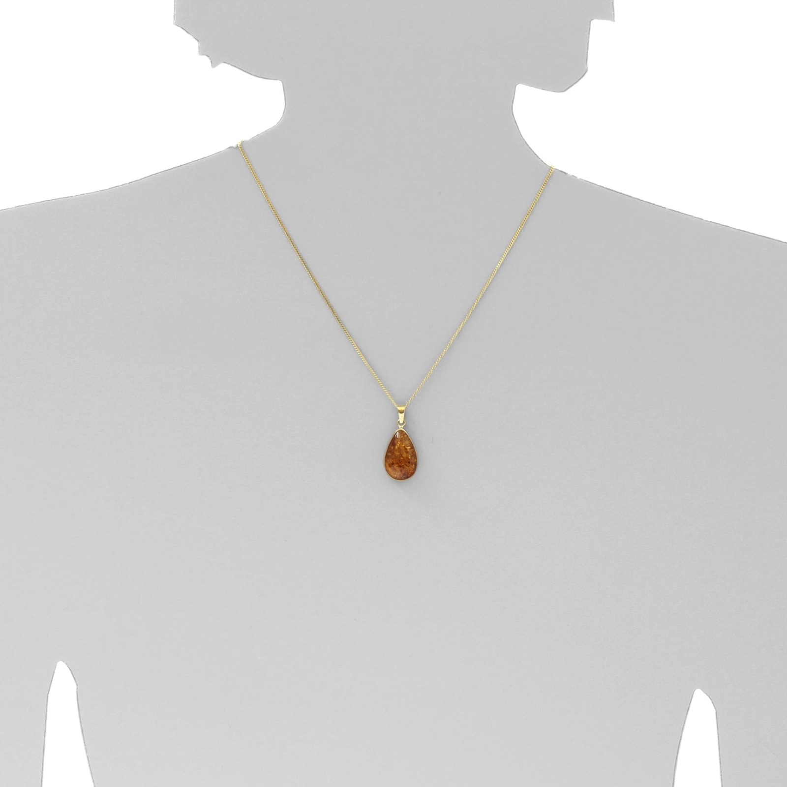 OSTSEE-SCHMUCK Kette und Anhänger Set »- Classic 21x14 - Gold 333/000 - Bernstein«