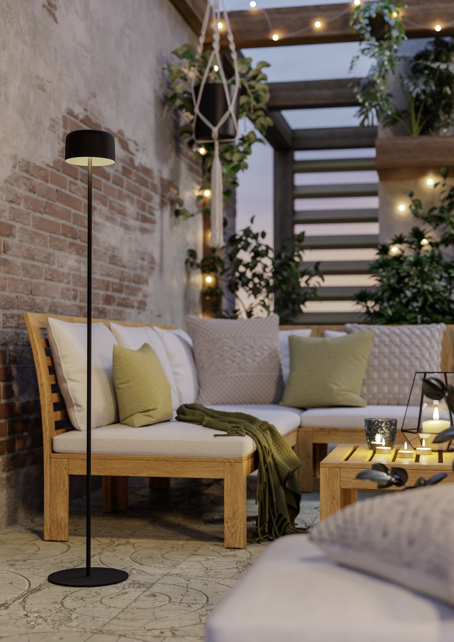 EGLO Stehlampe »ROCCANOVA-L Stehlampe - Stahl - SOLAR-LED - 2,8W - IP44« LED-Modul 1 Stk. Warmweiß Standleuchte, Leselampe, Wohzimmer, Schlafzimmer, H120 x Ø13,5 cm