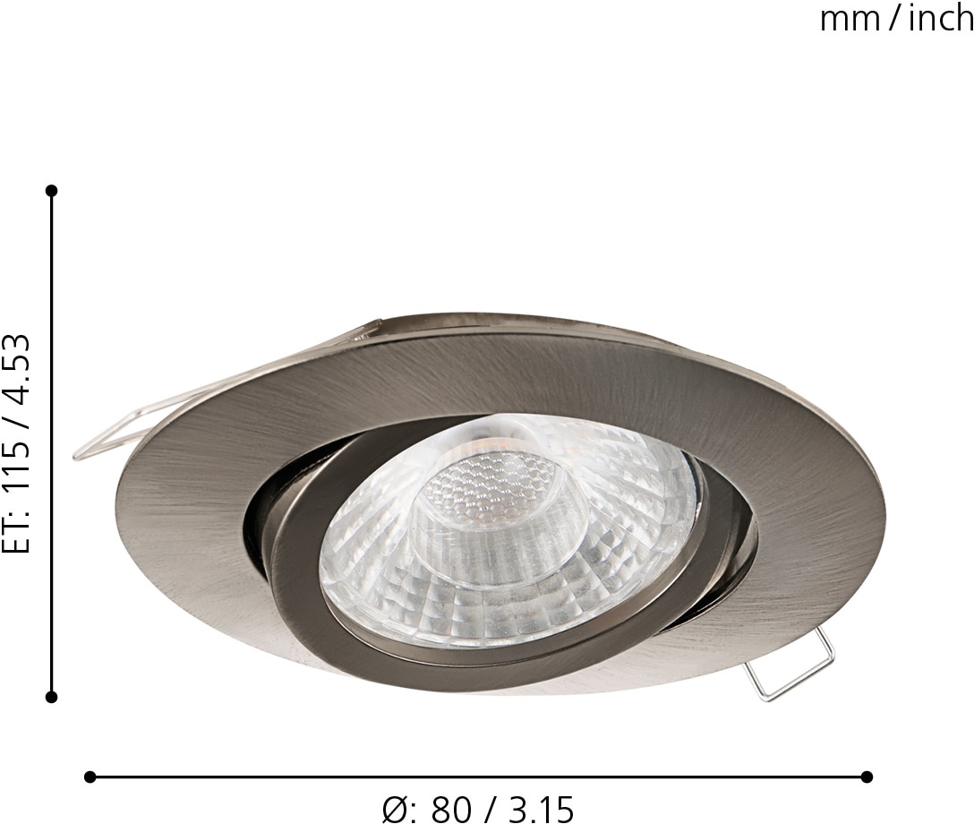 EGLO LED Einbauleuchte »TEDO1«, 3 flammig, Leuchtmittel GU10 | LED wechselbar