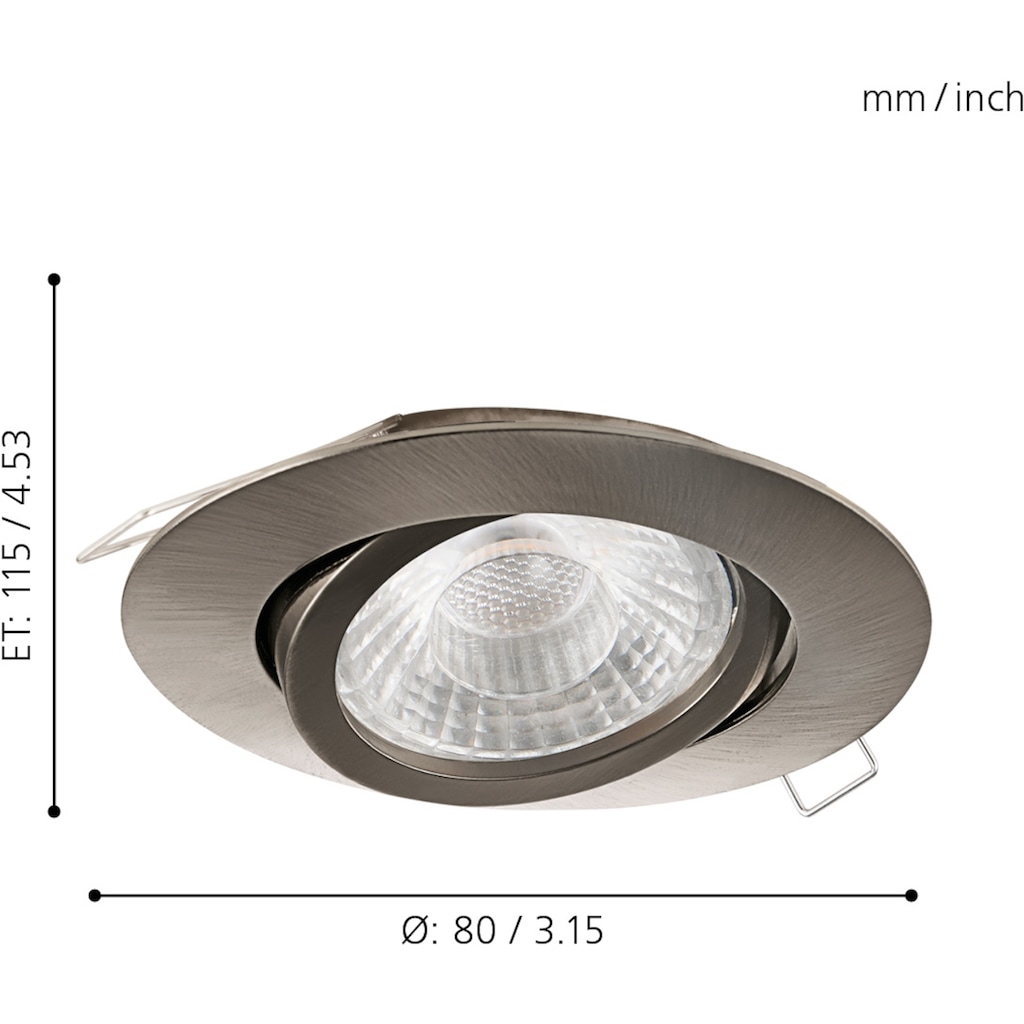 EGLO LED Einbauleuchte »TEDO1«, 3 flammig-flammig