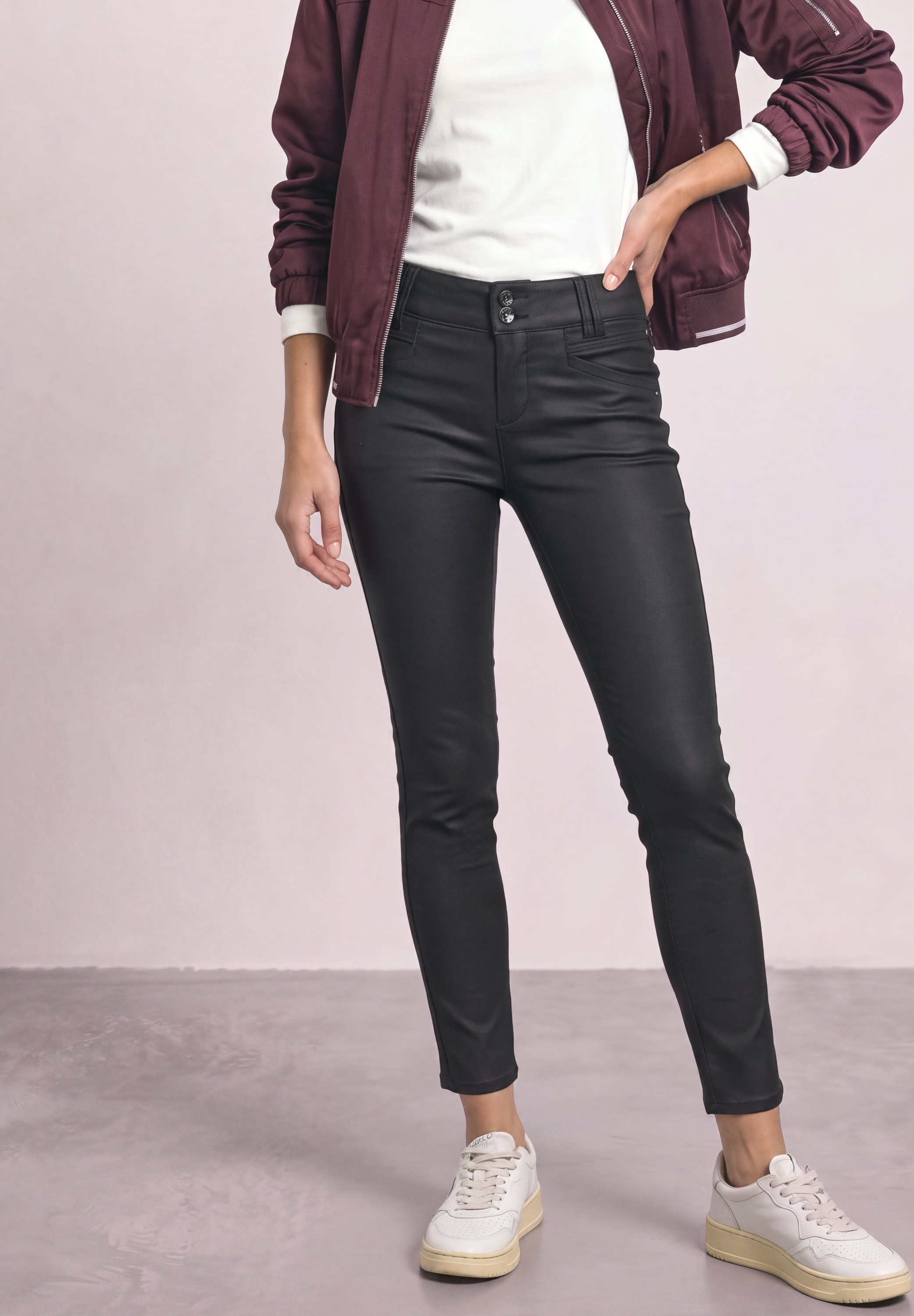 STREET ONE Stoffhose mit Coating