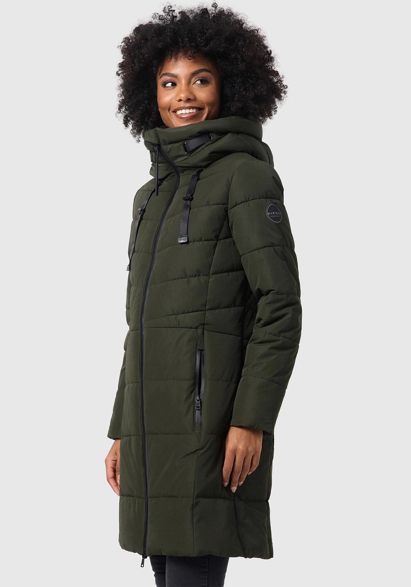 Marikoo Winterjacke »Natsukoo XVI« Stepp Mantel mit großer Kapuze