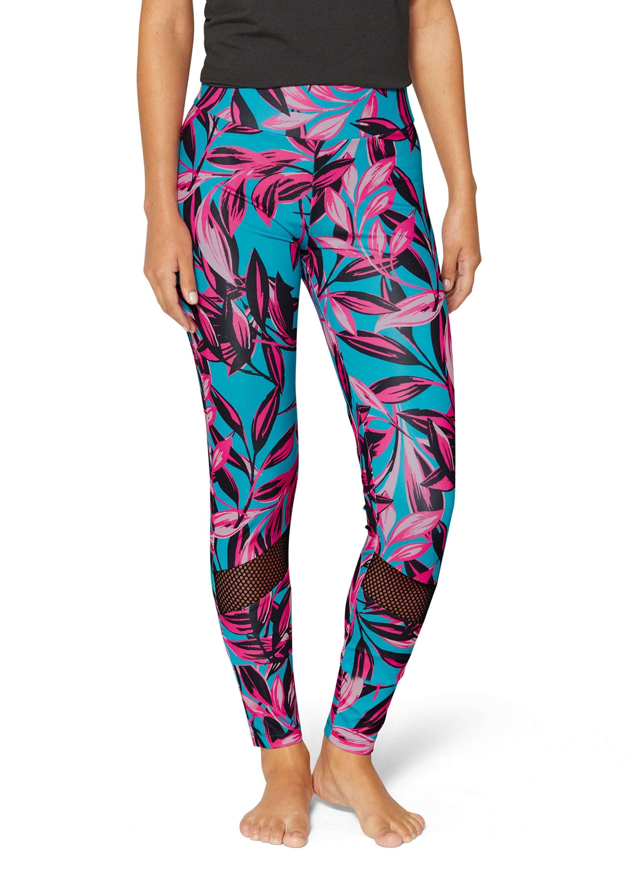 MADELEINE Leggings »Leggings Leggings mit Leo-Print und Mesheinsätzen«