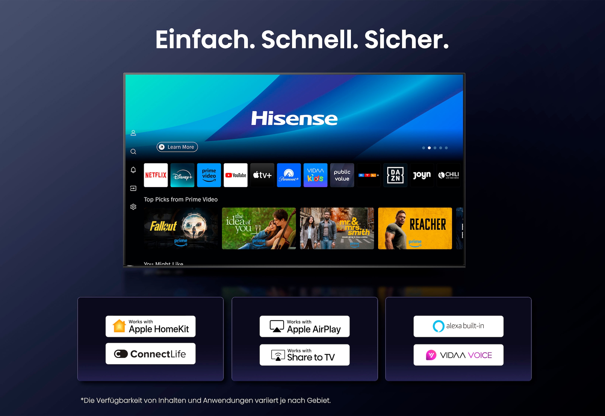 Hisense QLED-Fernseher »75E77Q PRO«, 4K Ultra HD, Smart-TV, 4K UHD QLED