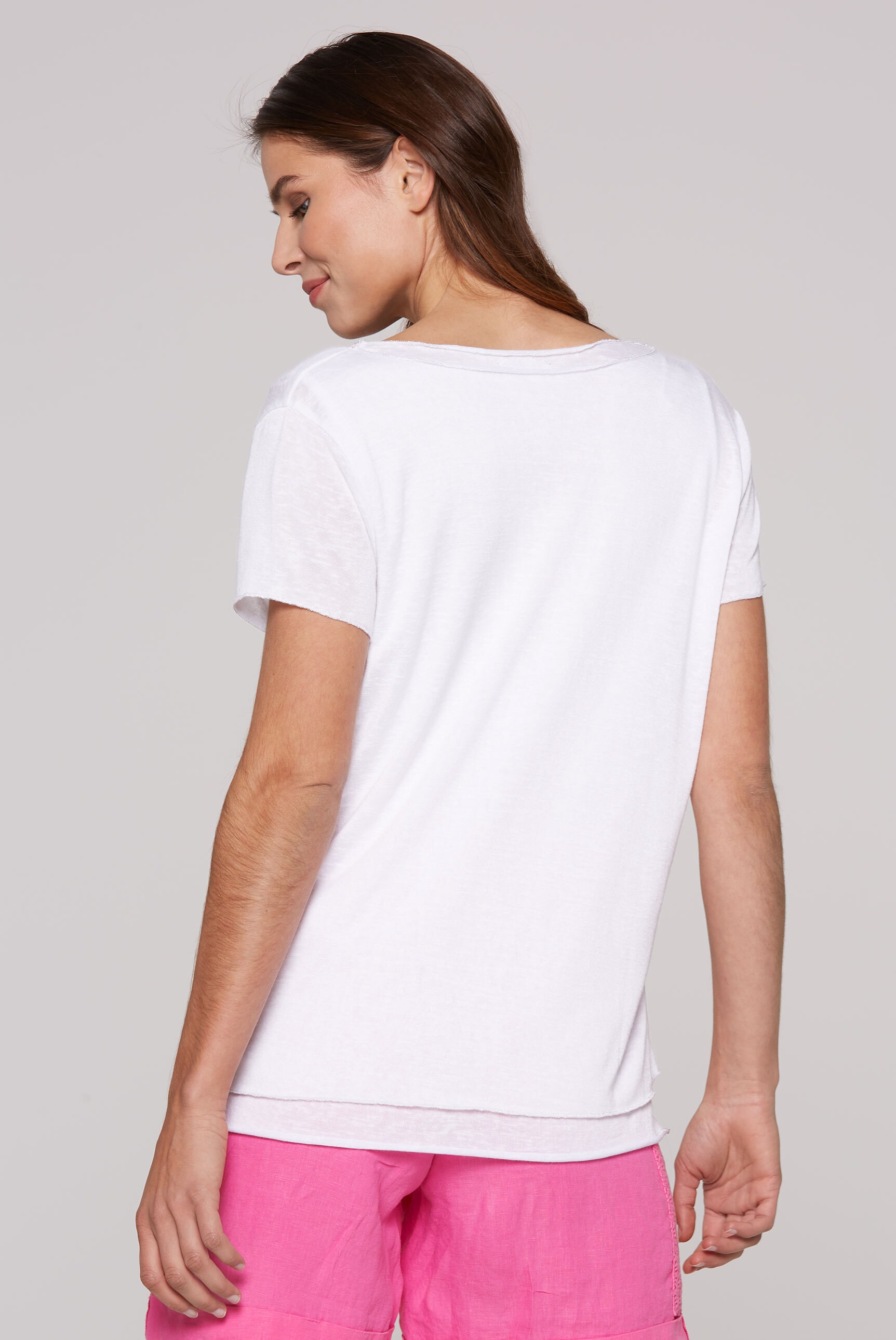 SOCCX 2-in-1-Shirt, mit Glitzernaht an den Kanten und Säumen
