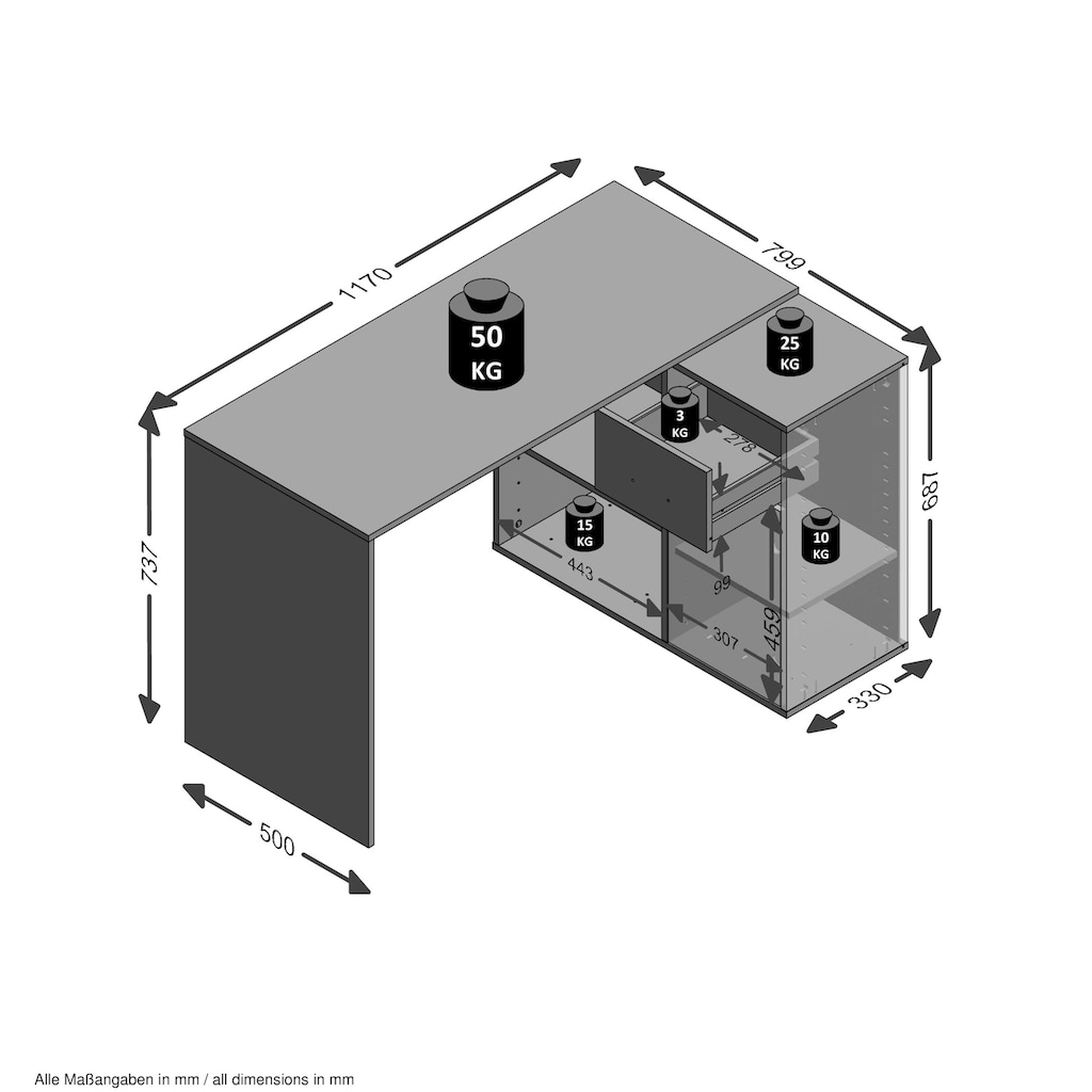 FMD Eckschreibtisch »AUGSBURG«