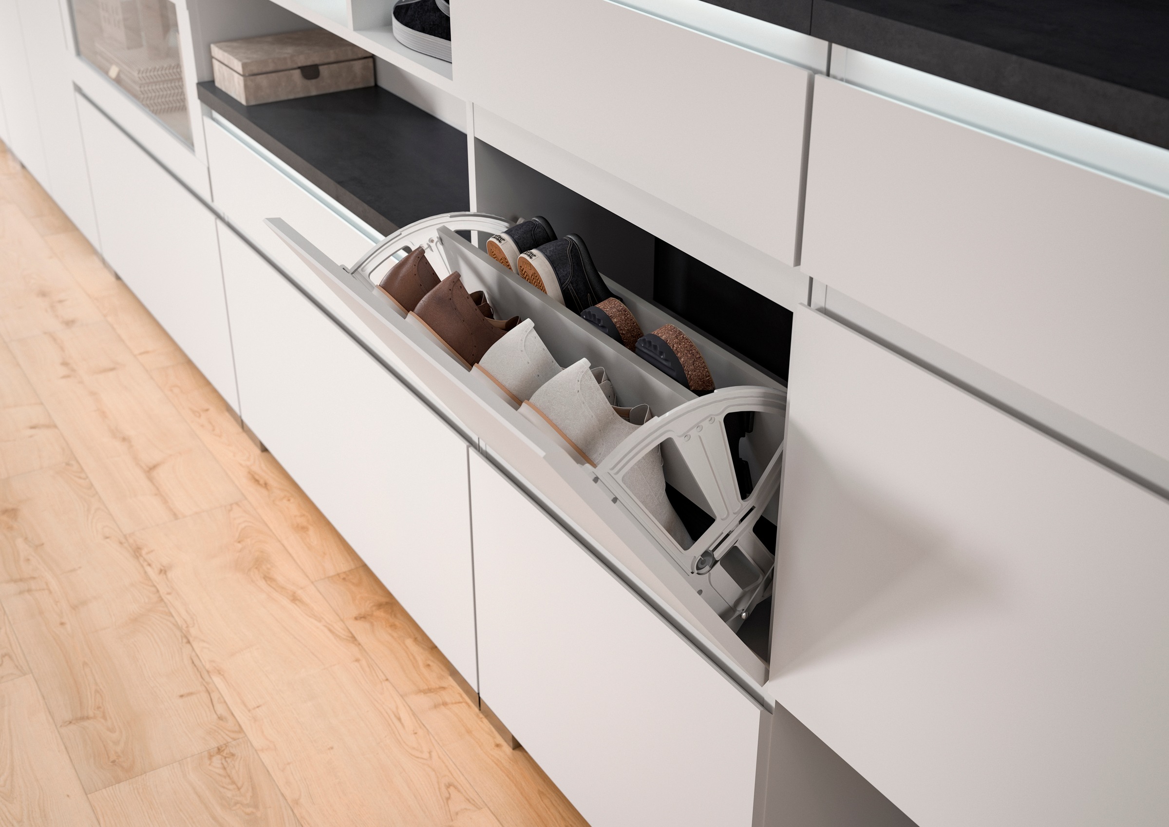 INOSIGN Schuhschrank »Skoskap, Tiefe 27cm, 3 Klappen, 1 Schubkasten, Platz für 9 Schuhpaare«, Schuhkipper, Schuhkommode, Schuhregal, Kommode, Anrichte