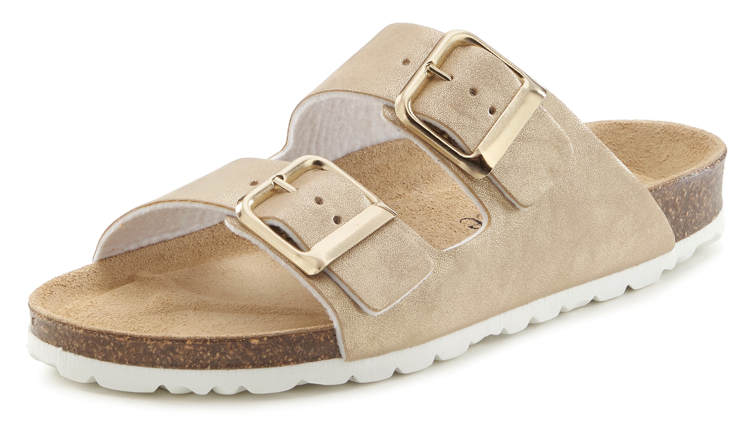Vivance Pantolette »Mule, Sandale, offener Schuh,«, mit softer Innensohle und Komfortkorkfußbett aus Leder