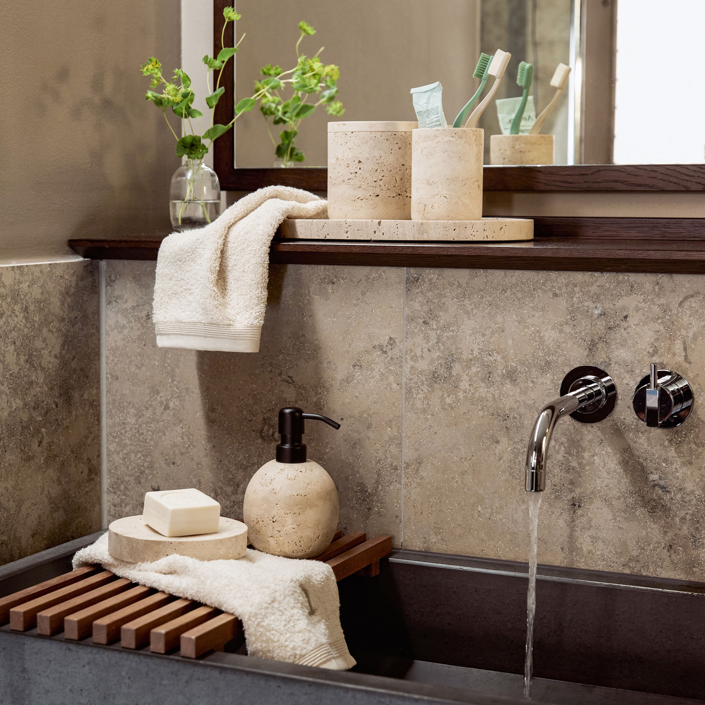 Möve WC-Garnitur »Travertine Grace« aus Kunststoff Toilettenbürste