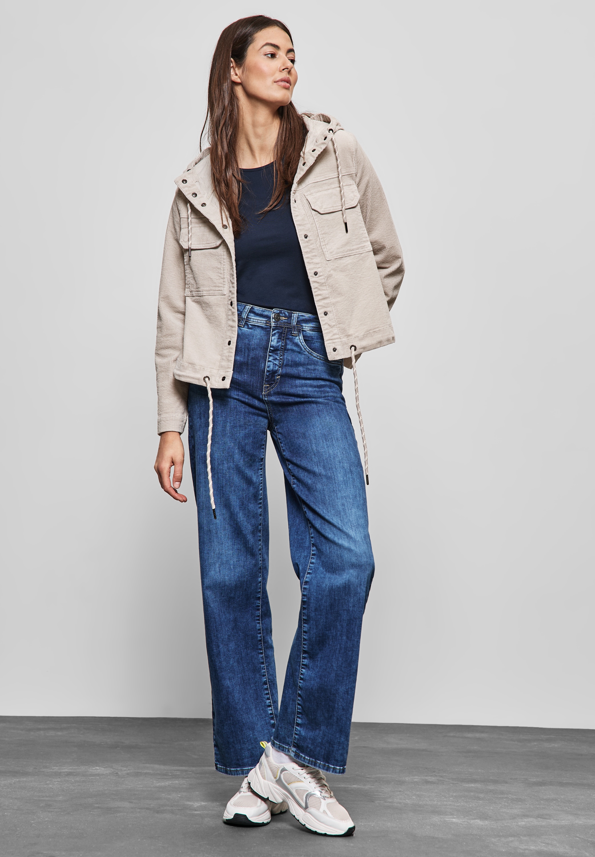 STREET ONE Cordjacke, mit Kapuze, mit Kapuze