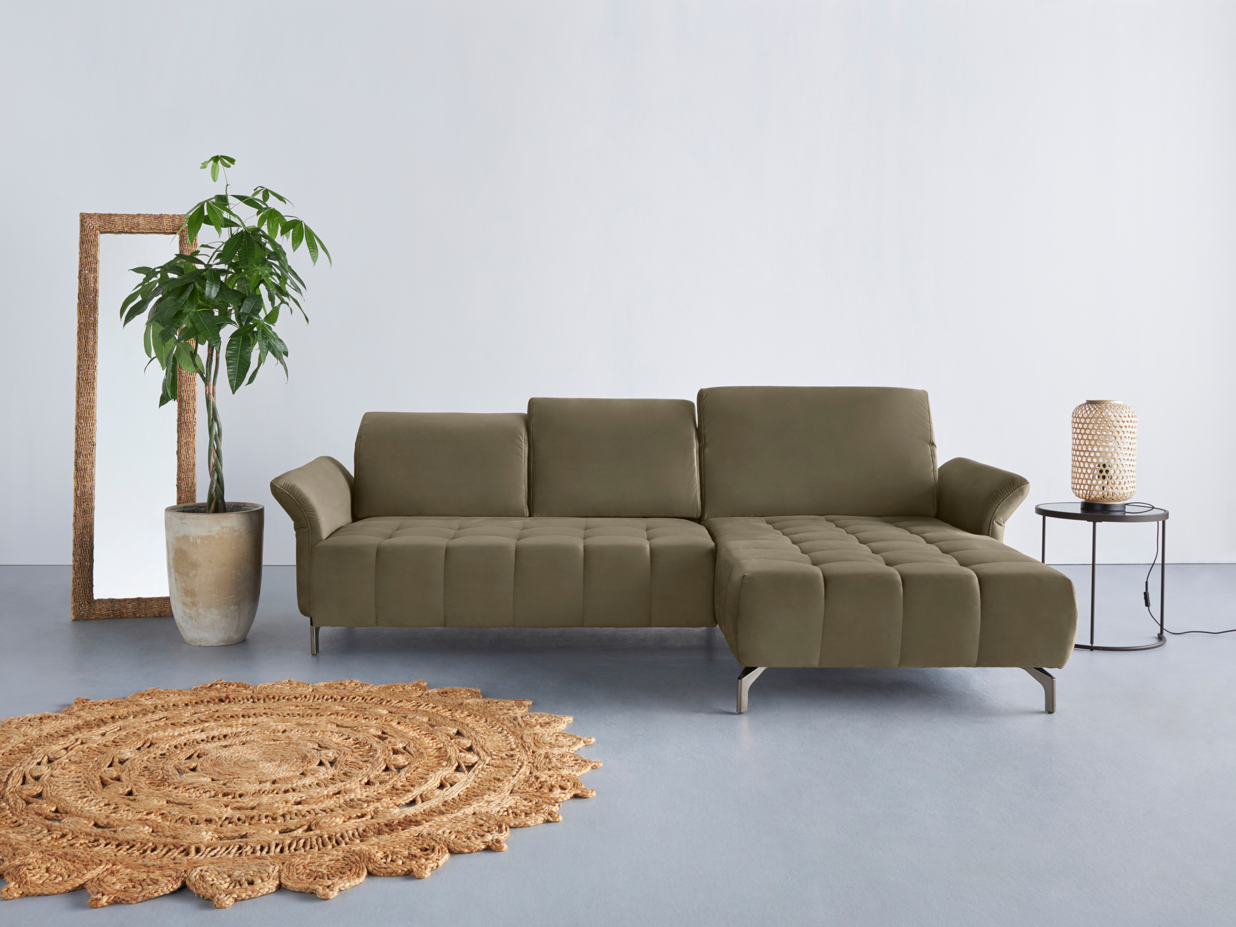 OTTO home Ecksofa "Fresh L-Form" Federkern, wahlweise Kopfteilverstellung und motorischer Vorziehsitz