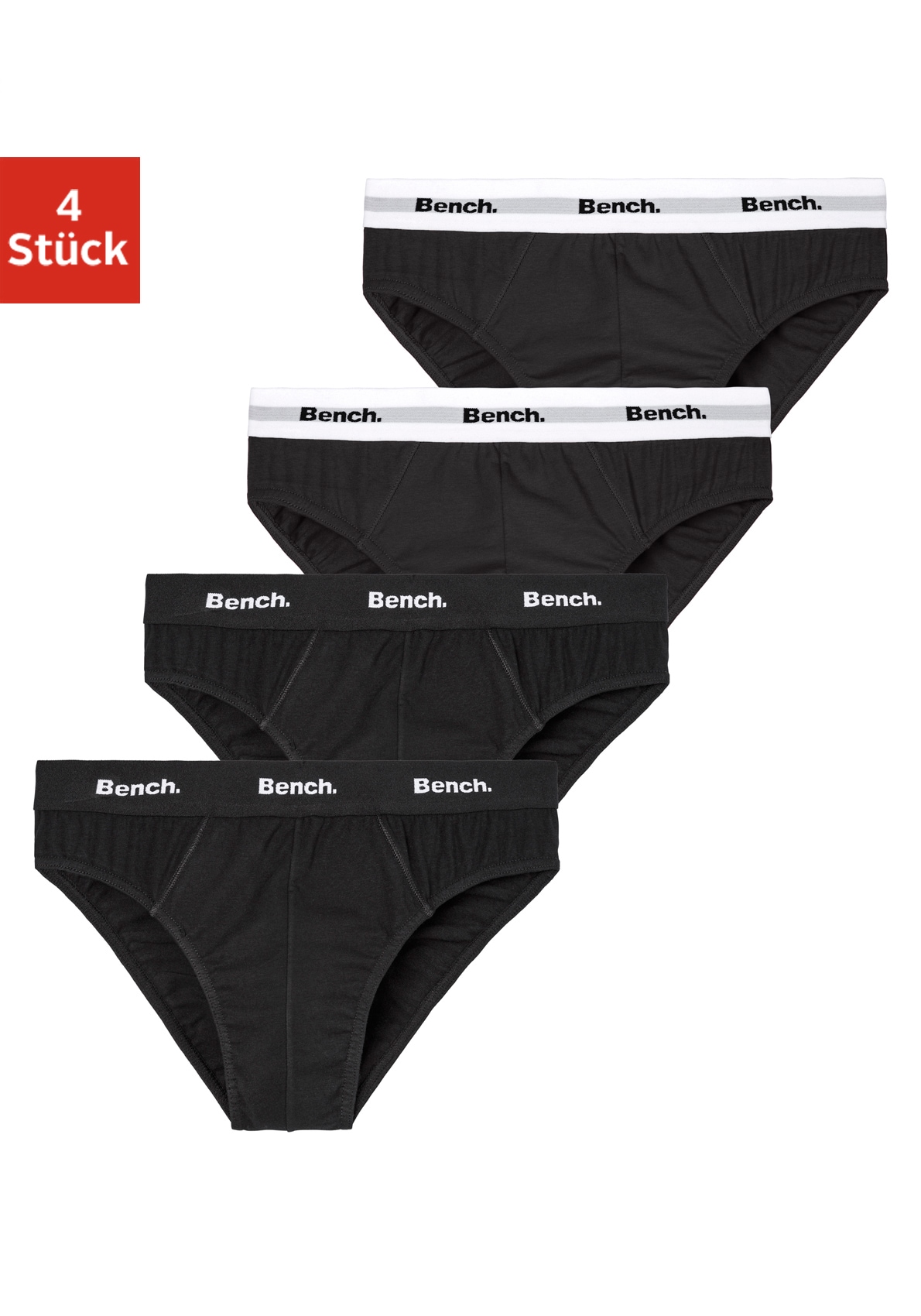 Bench. Slip Packung, 4 Stk. mit kontrastfarbigem Webbündchen günstig online kaufen