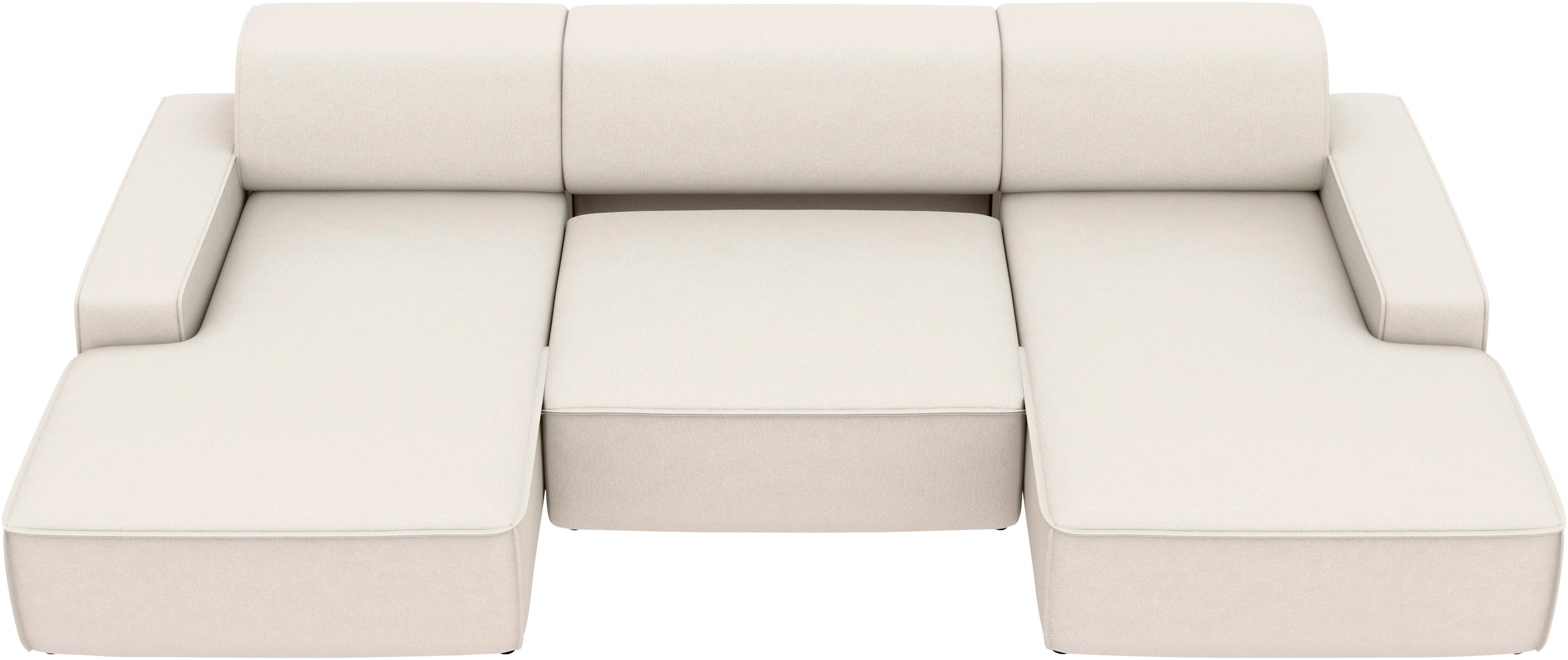 TRENDMANUFAKTUR Wohnlandschaft »Graz, wahlweise mit Sitzvorschub und Bettkasten, U-Form, Breite 329 cm«, in Cord-, haustierfreundlichem LEO Struktur- oder LUMOS-3D-Bezug