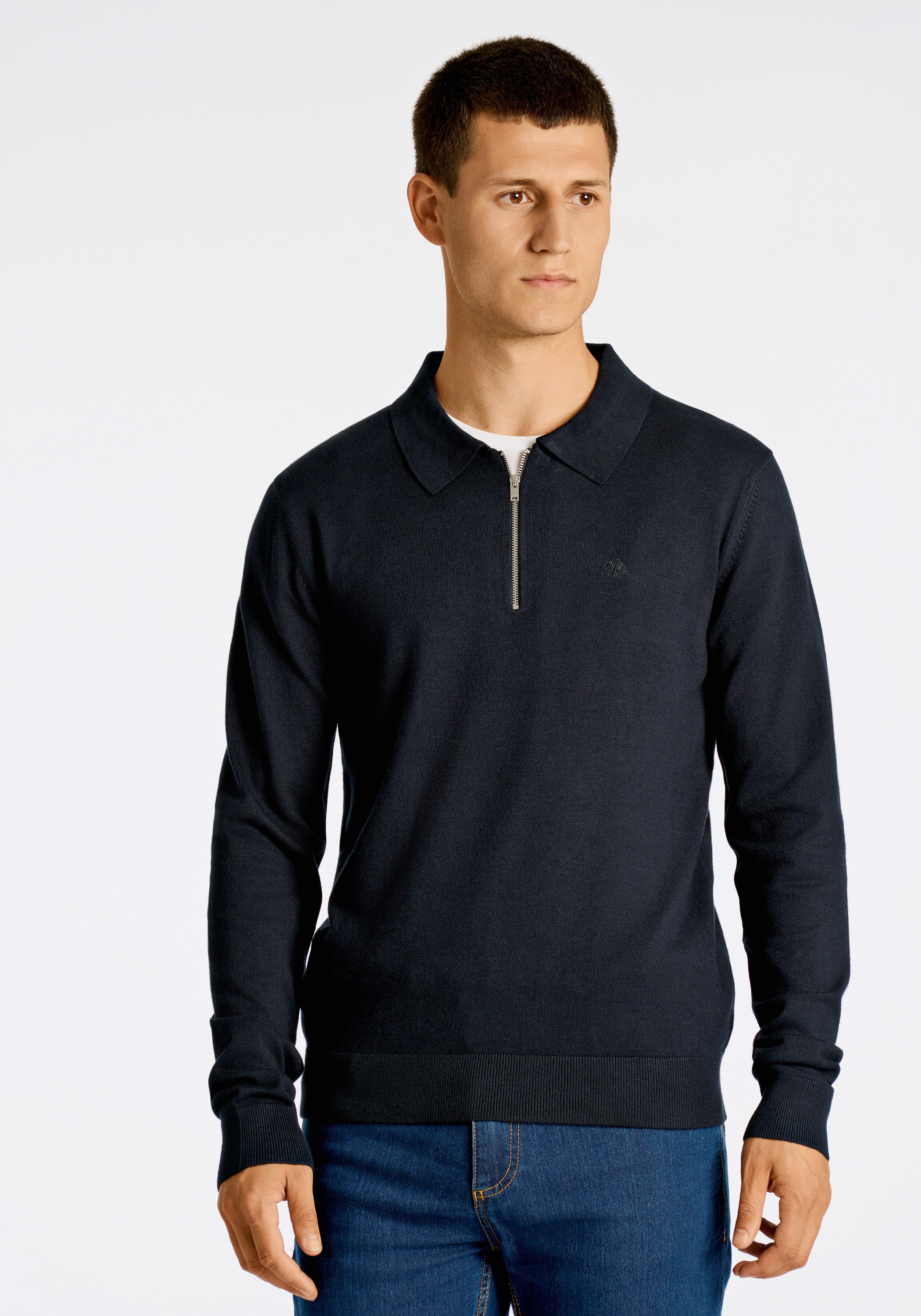 LINDBERGH Langarm-Poloshirt "Troyer Slim Fit" günstig online kaufen