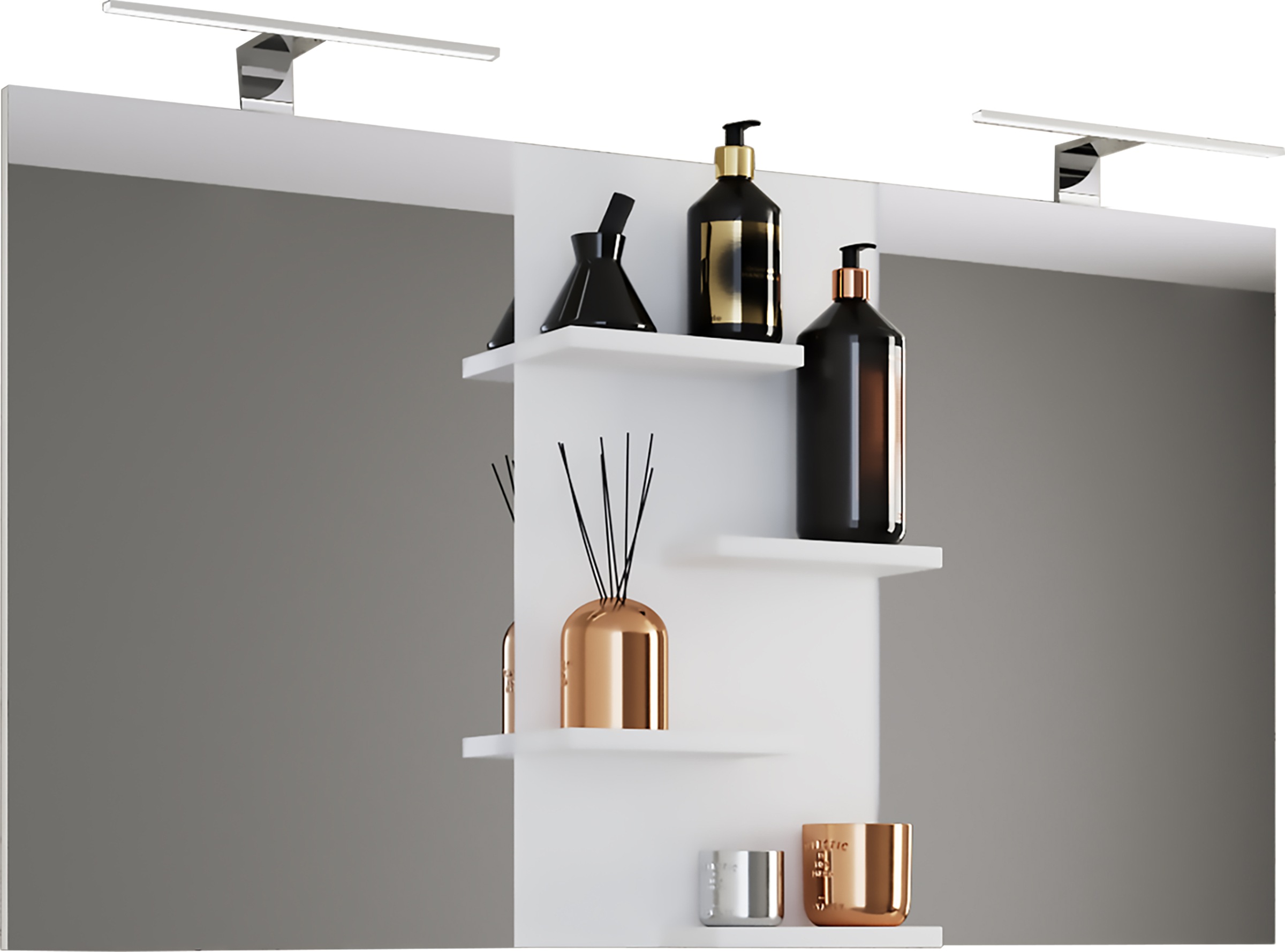 Badspiegel VCM, B:112cm T:12cmweiß, Spiegel, "Breiter Badspiegel Spiegel Budasi mit Ablage"