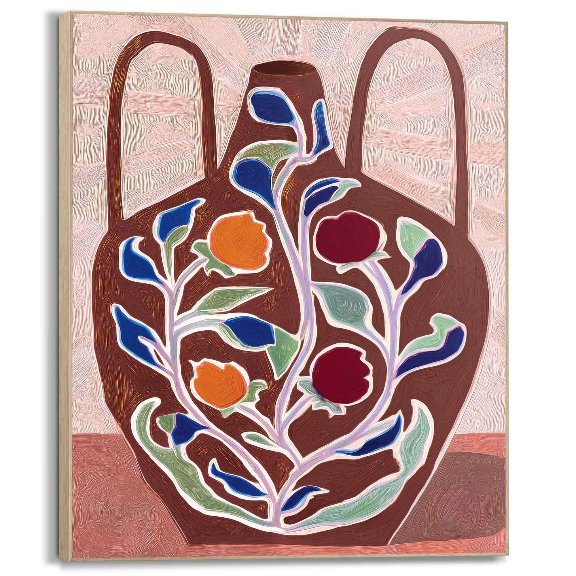 Reinders! Wandbild »Steingutvase« Blumen 1 Stk. tlg. Küche - Rosa - MDF - Blumen und Pflanzen - 50x40 cm