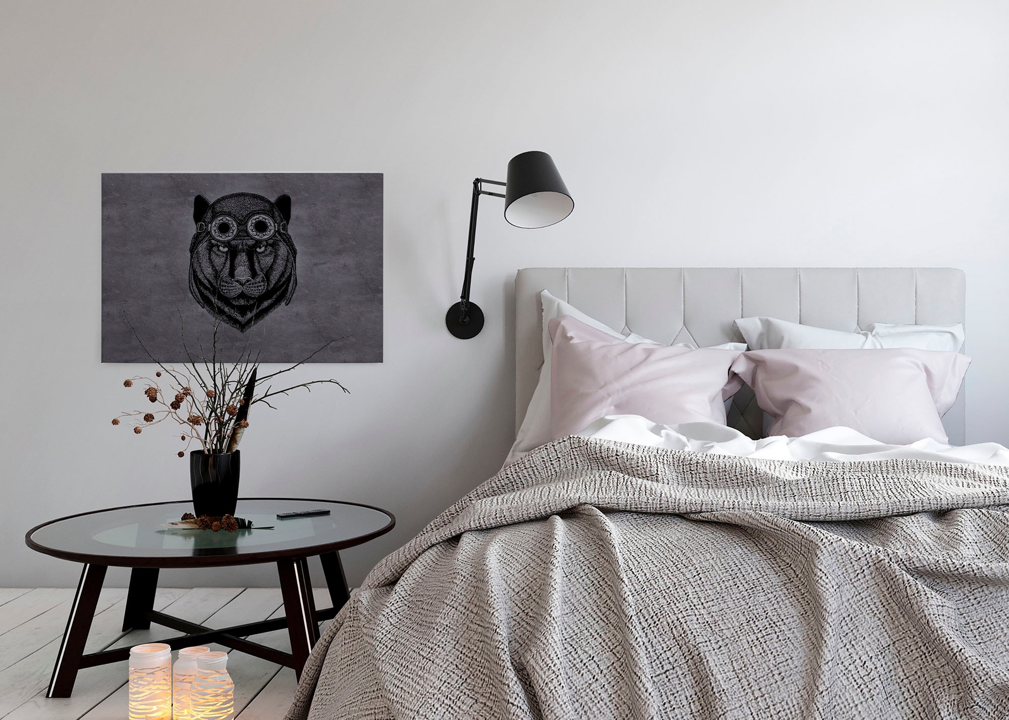 A.S. Création Leinwandbild »panther«, Kunst-Tiere-Kinder, (1 St.), Wild Tier Keilrahmen Panther Dschungel Leinwand-Bild Wohnzimmer modern