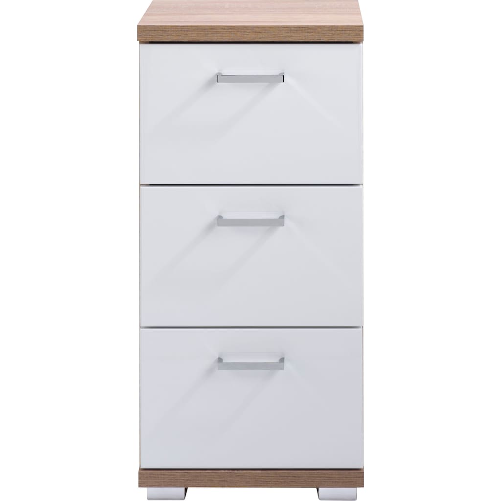 byLIVING Badkommode »Nebraska«, Breite 35 cm, Badezimmerschrank mit Metallgriffen, 3 Schubladen