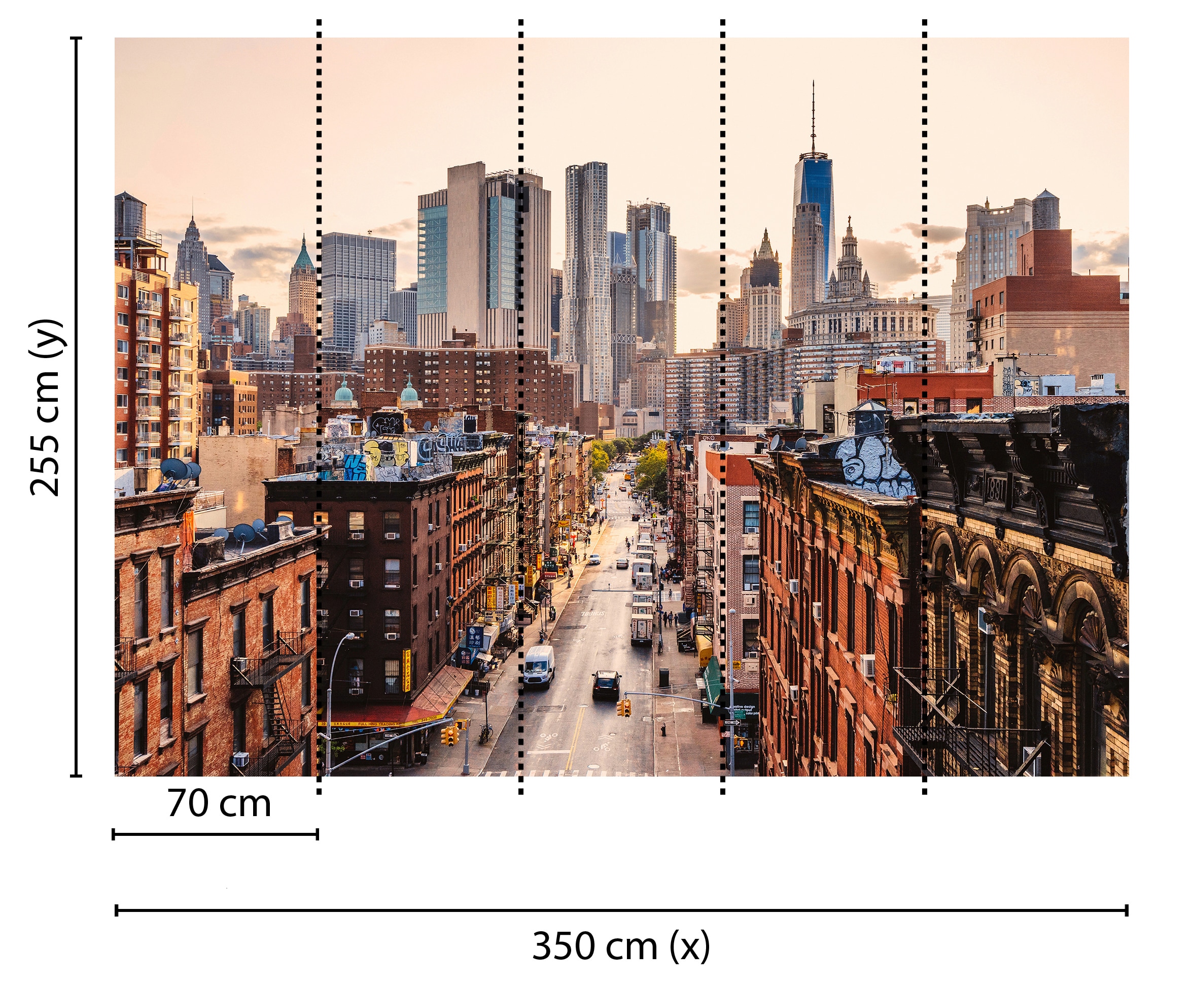 living walls Fototapete »Designwalls New York Views 2«, Vlies, Wand, Schräge, Decke