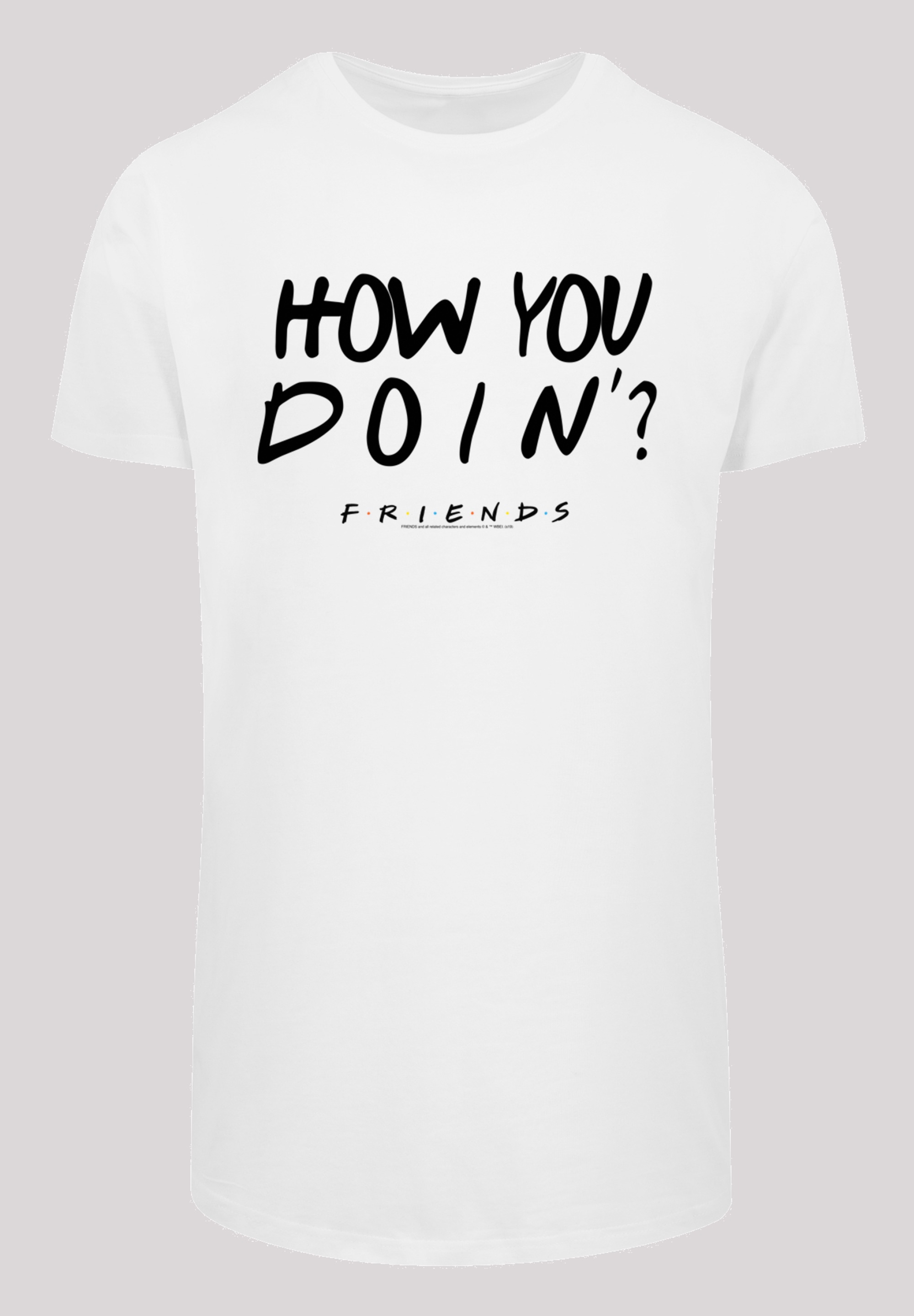 F4NT4STIC Kurzarmshirt "F4NT4STIC Herren Friends How You Doin? -WHT with Sh günstig online kaufen