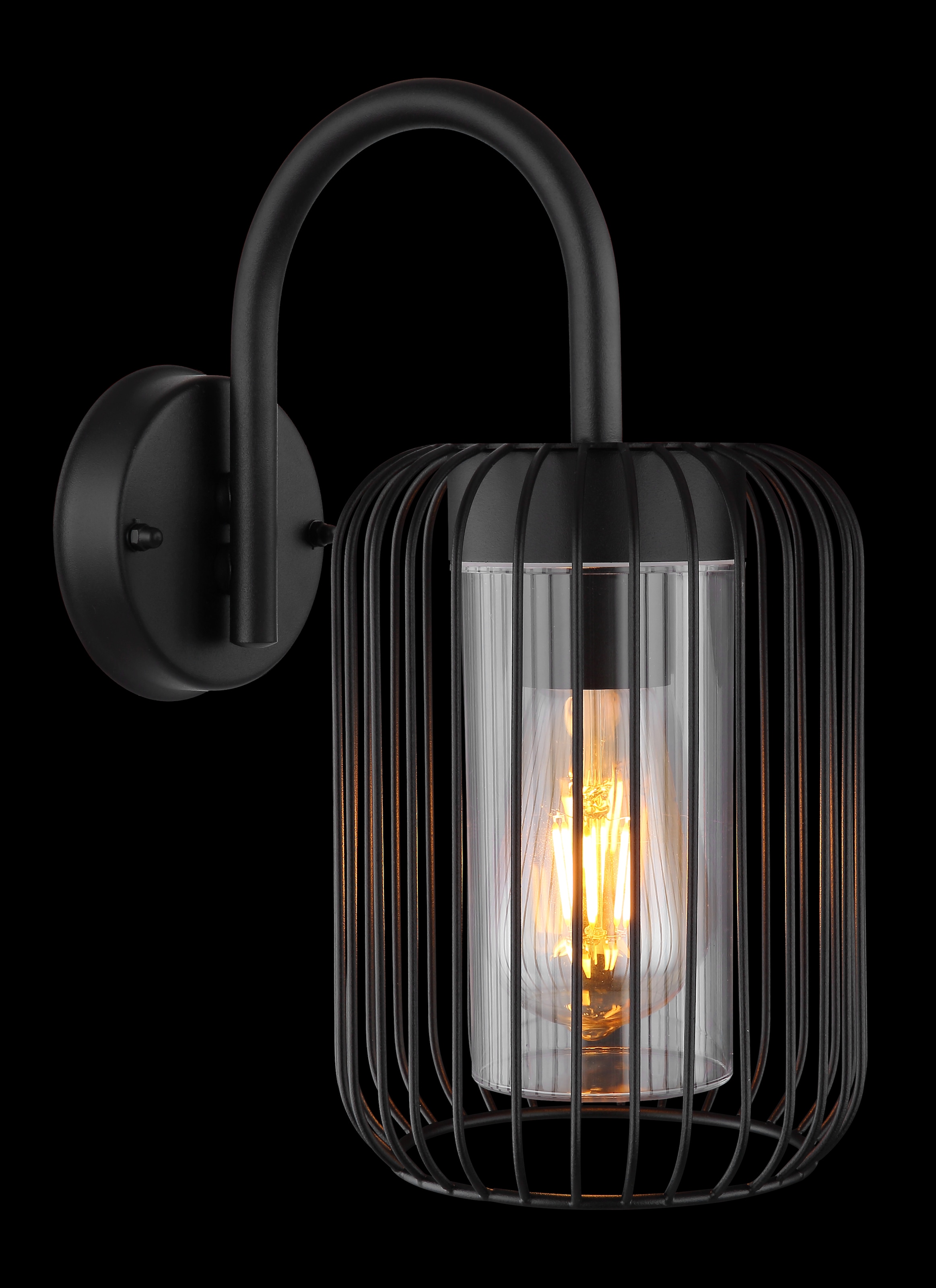 GLOBO LIGHTING Außen-Wandleuchte »NINA«, Leuchtmittel E27 | ohne Leuchtmittel, Außenlampe/Metallstäbe/Lichtschein: auf- und abwärts/IP44
