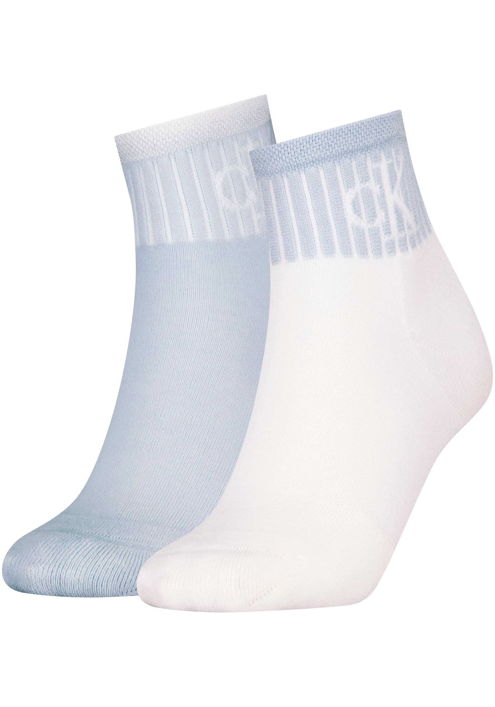 Calvin Klein Jeans Socken "CKJ WOMEN QUARTER 2P GLOSSY RIB" 2 Stk. tlg. mit günstig online kaufen