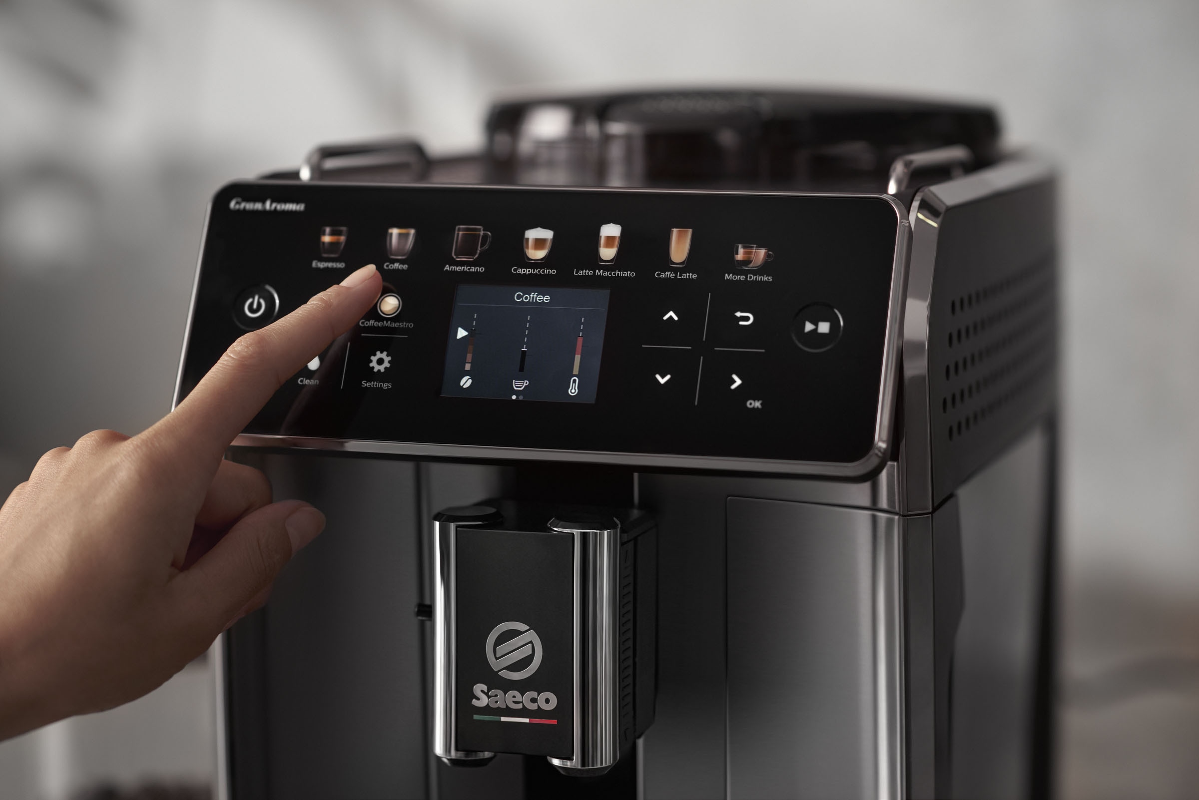 Saeco Kaffeevollautomat »GranAroma SM6580/50« 14 Kaffeespezialitäten, 4 Benutzerprofilen und TFT Display