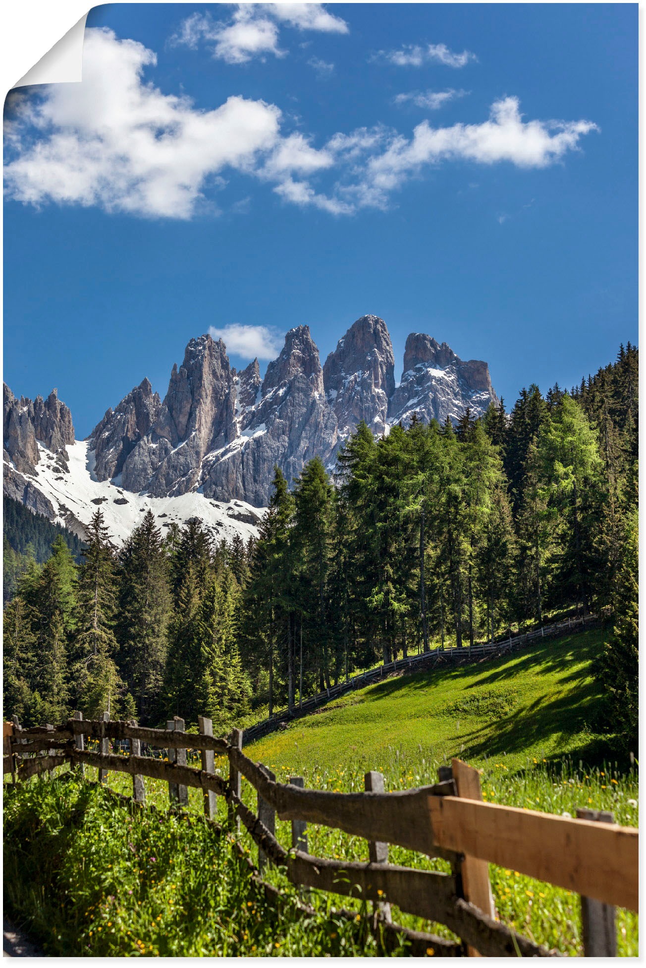 Artland Wandbild "Villnösstal mit Dolomiten, Südtirol", Berge & Alpenbilder günstig online kaufen