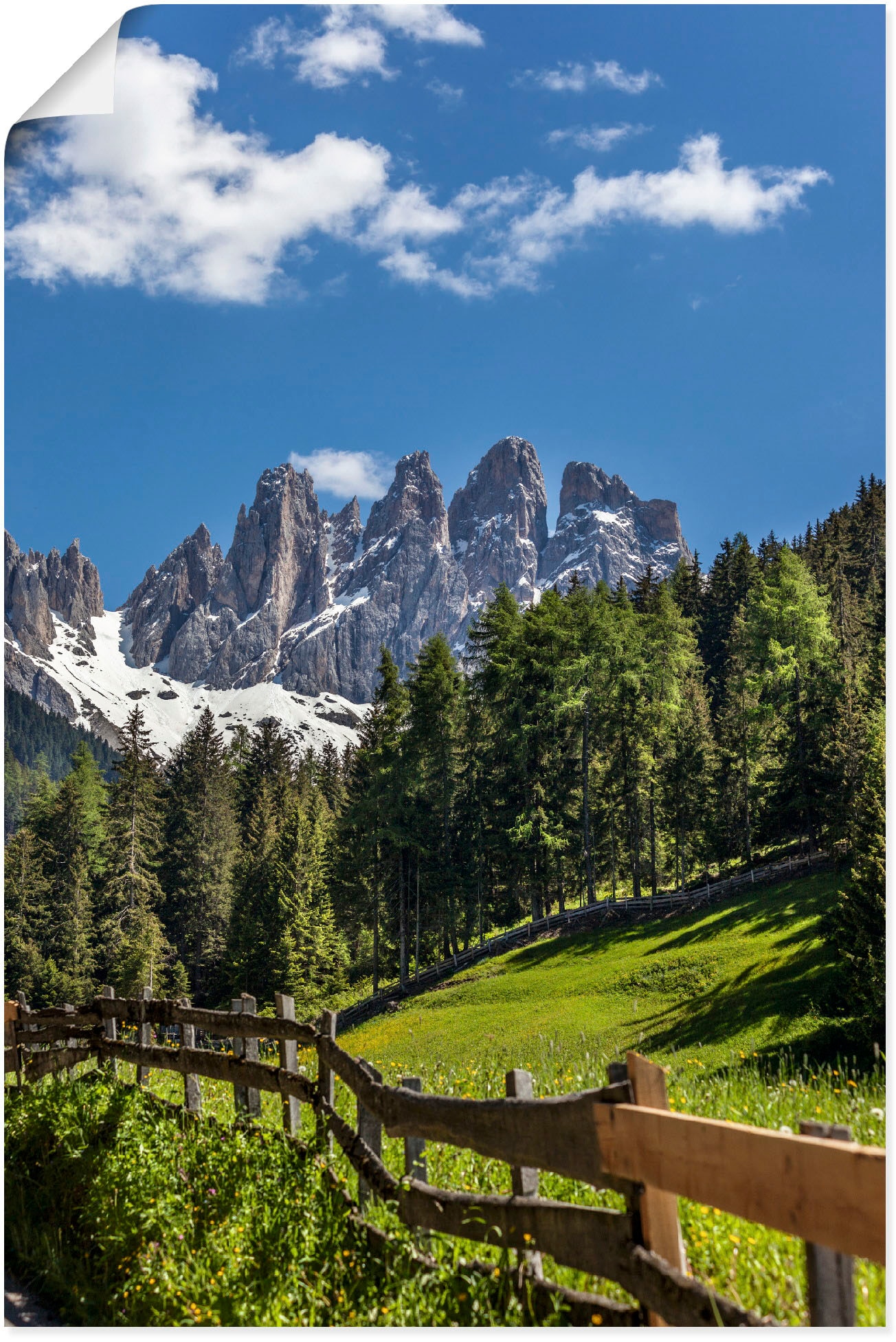 Artland Wandbild "Villnösstal mit Dolomiten, Südtirol" Berge & Alpenbilder günstig online kaufen