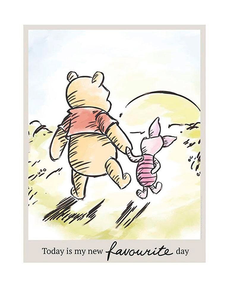 Komar Bild "Winnie the Pooh Today" Disney 1 Stk. tlg. Wandbild zur Dekoration im Kinderzimmer - ohne Rahmen