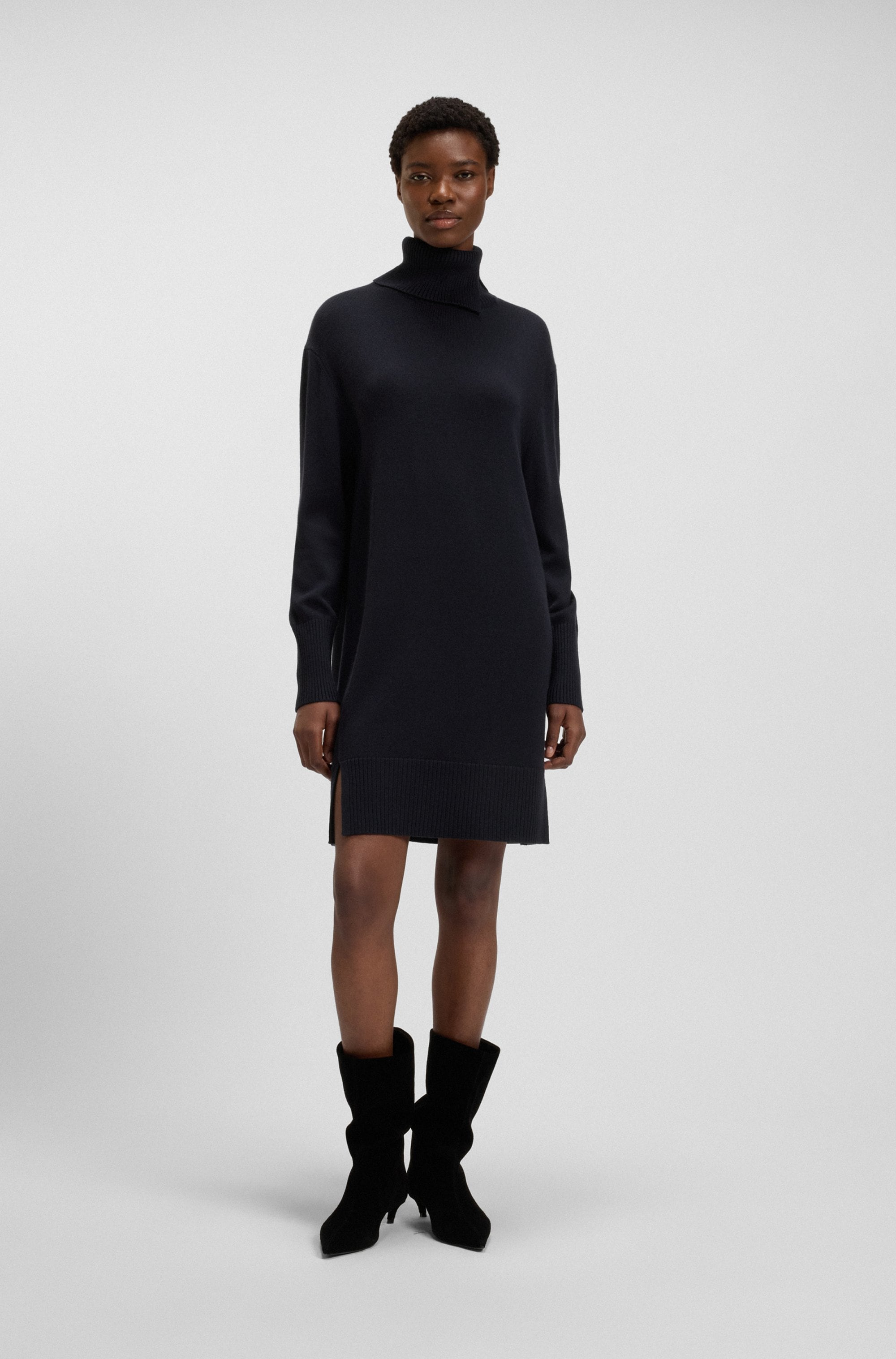 BOSS ORANGE Strickkleid "Feringatessa Premium Damenmode" Relaxed Fit, mit S günstig online kaufen