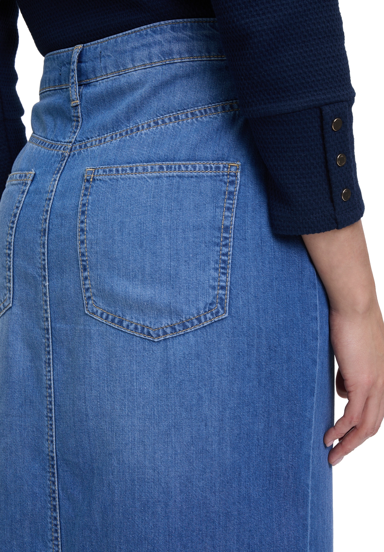 Betty Barclay Midirock »Betty Barclay Damen Jeansrock mit Waschung«, Form
