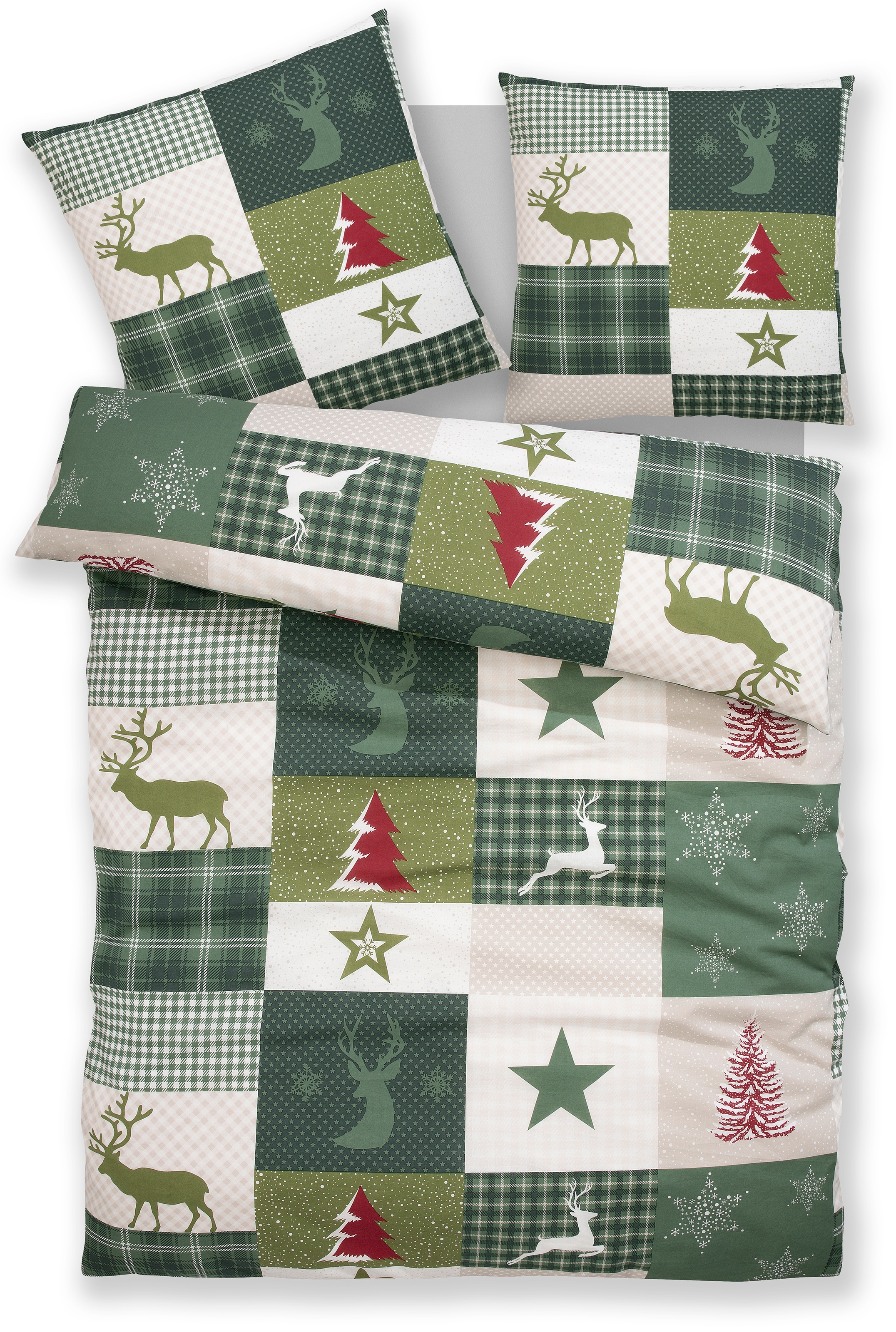 Home affaire Bettwäsche "Nicholas" 2 Stk. tlg. Weihnachtsbettwäsche, Winter günstig online kaufen